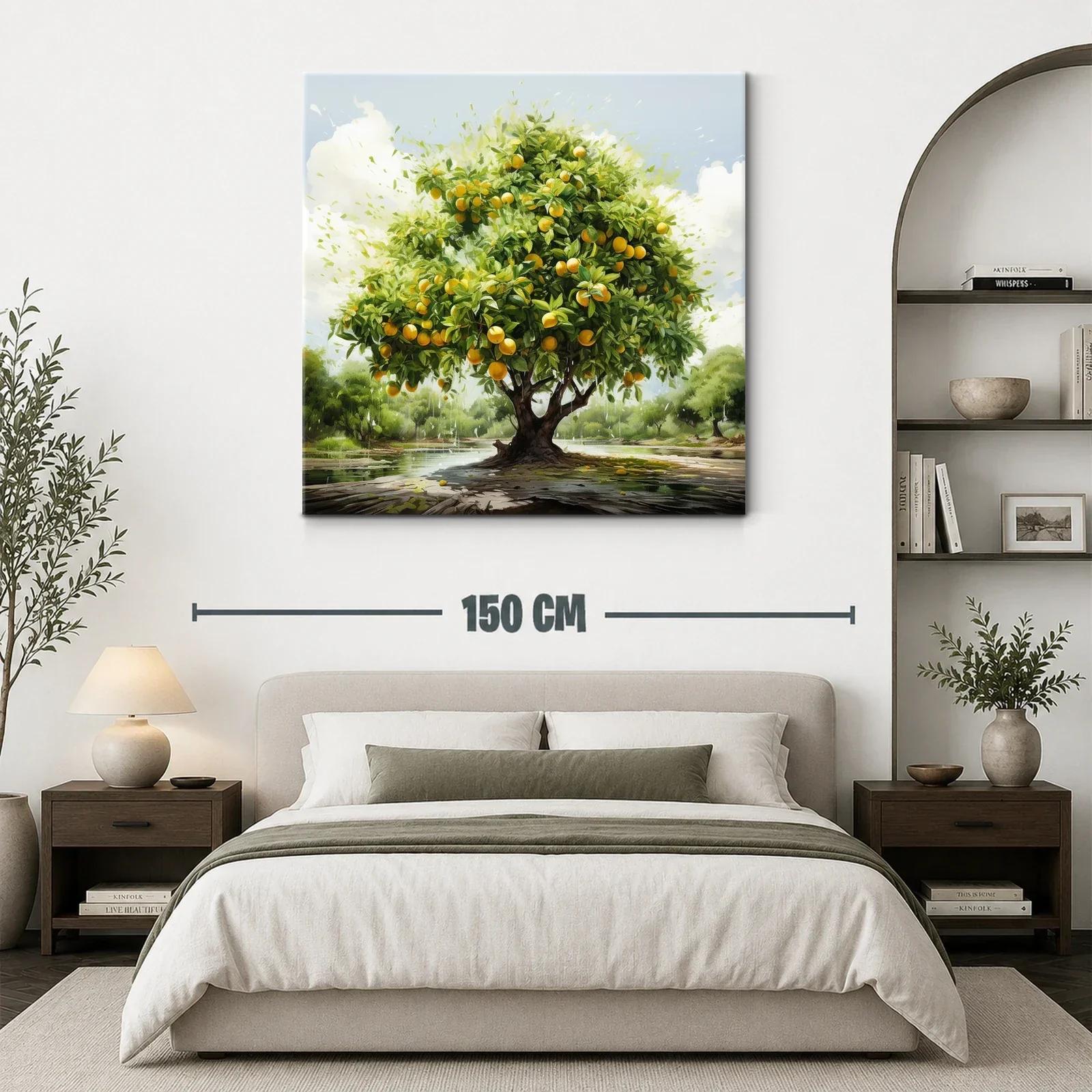 Árbol de naranjas vibrante con paisaje natural sereno — miniatura 3