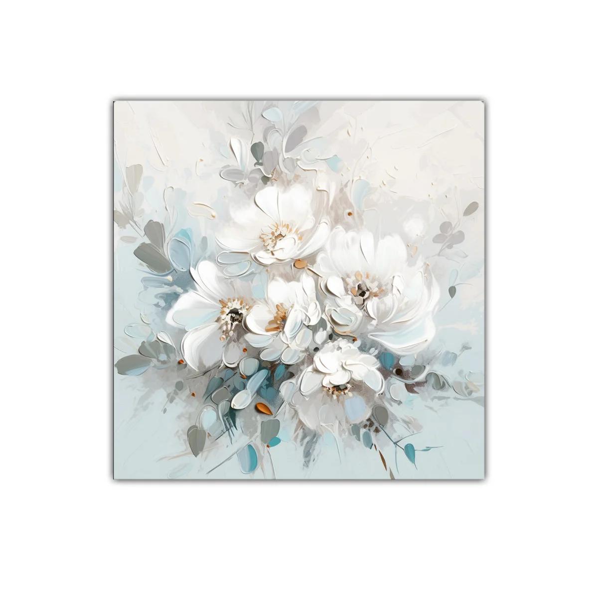 Cuadro decorativo con ramo de flores blancas y tonos suaves — imagen principal