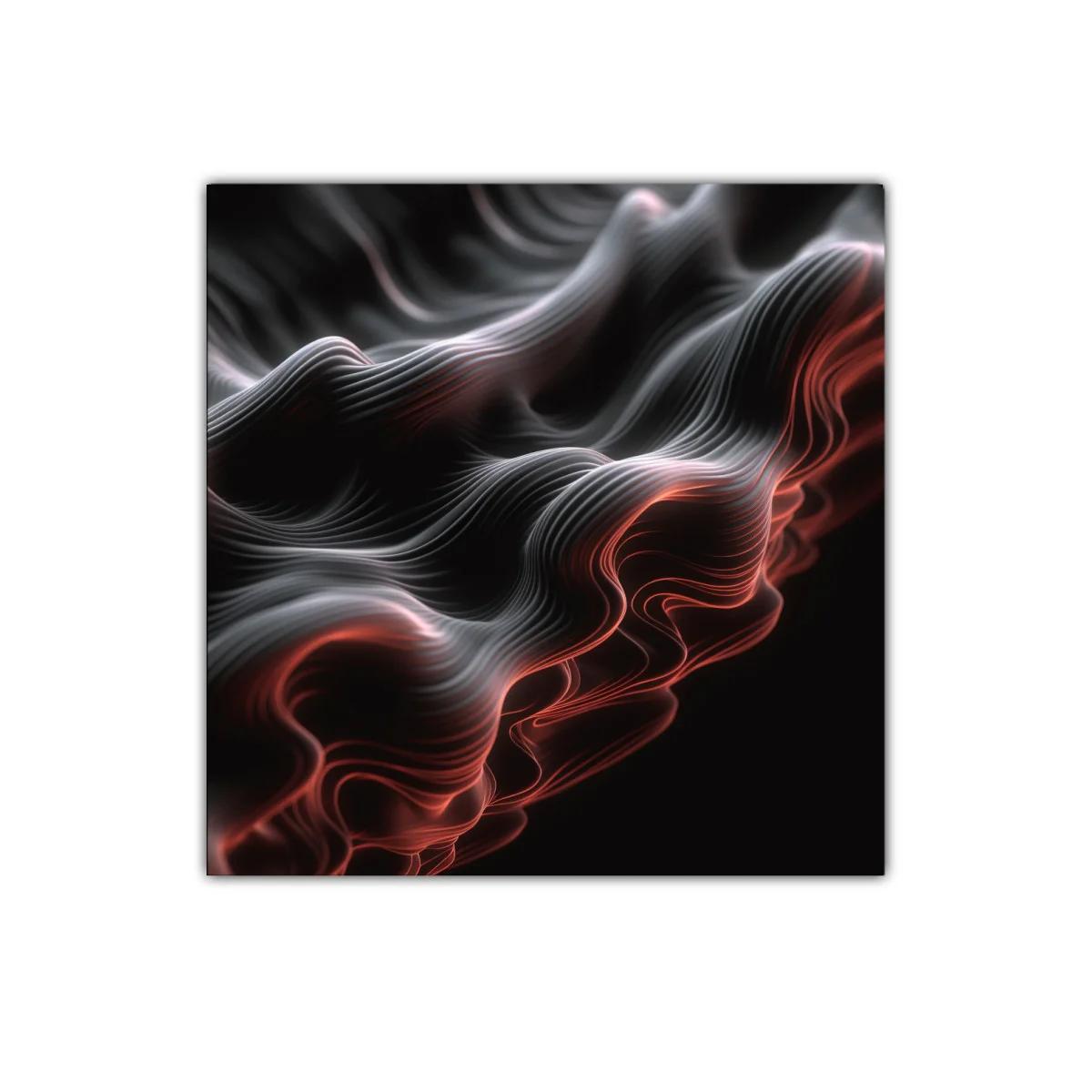 Ondas abstractas con luces cálidas y sombras profundas