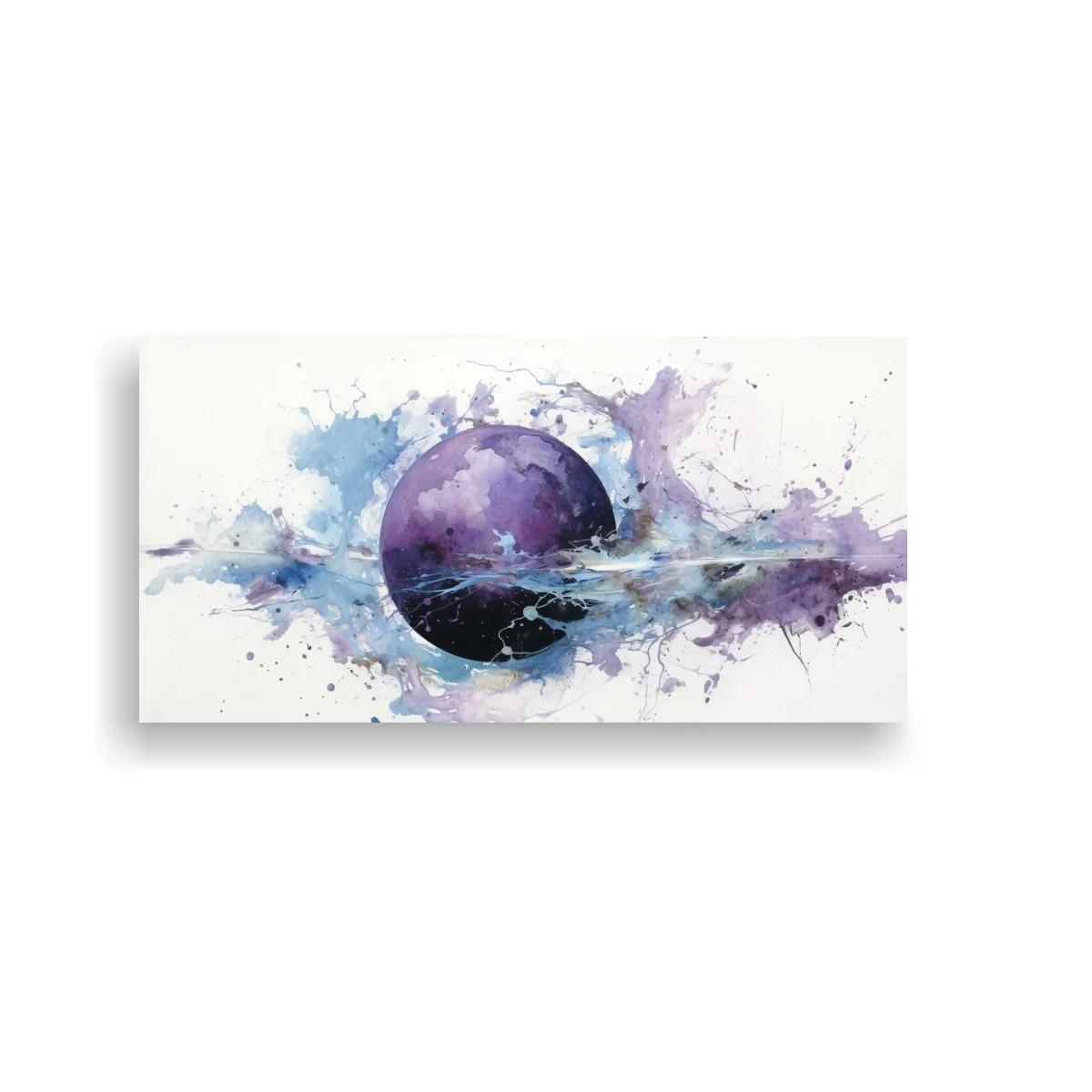 Cuadro planeta morado con franja luminosa