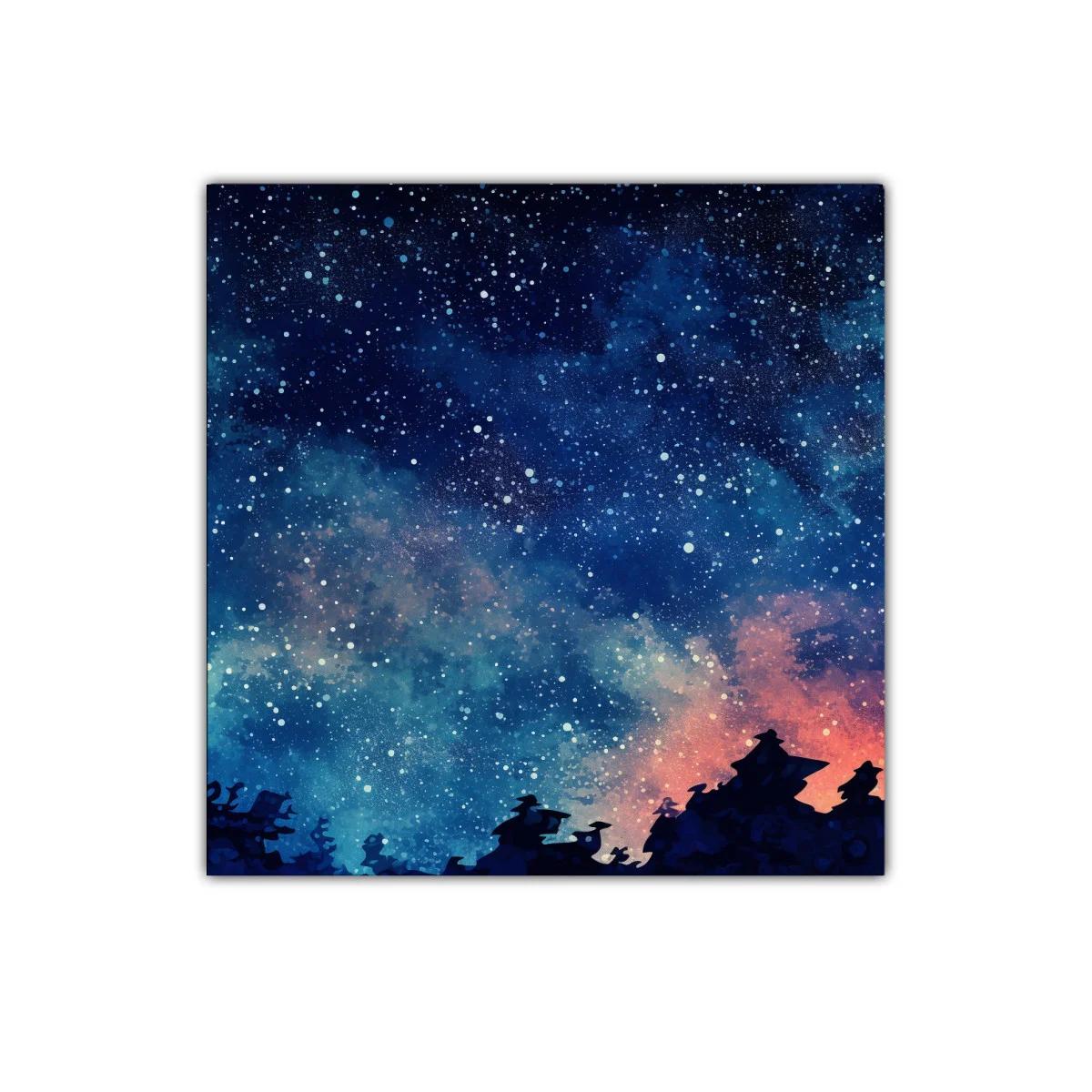 Cielo Estrellado con Siluetas de Montañas al Atardecer — imagen principal