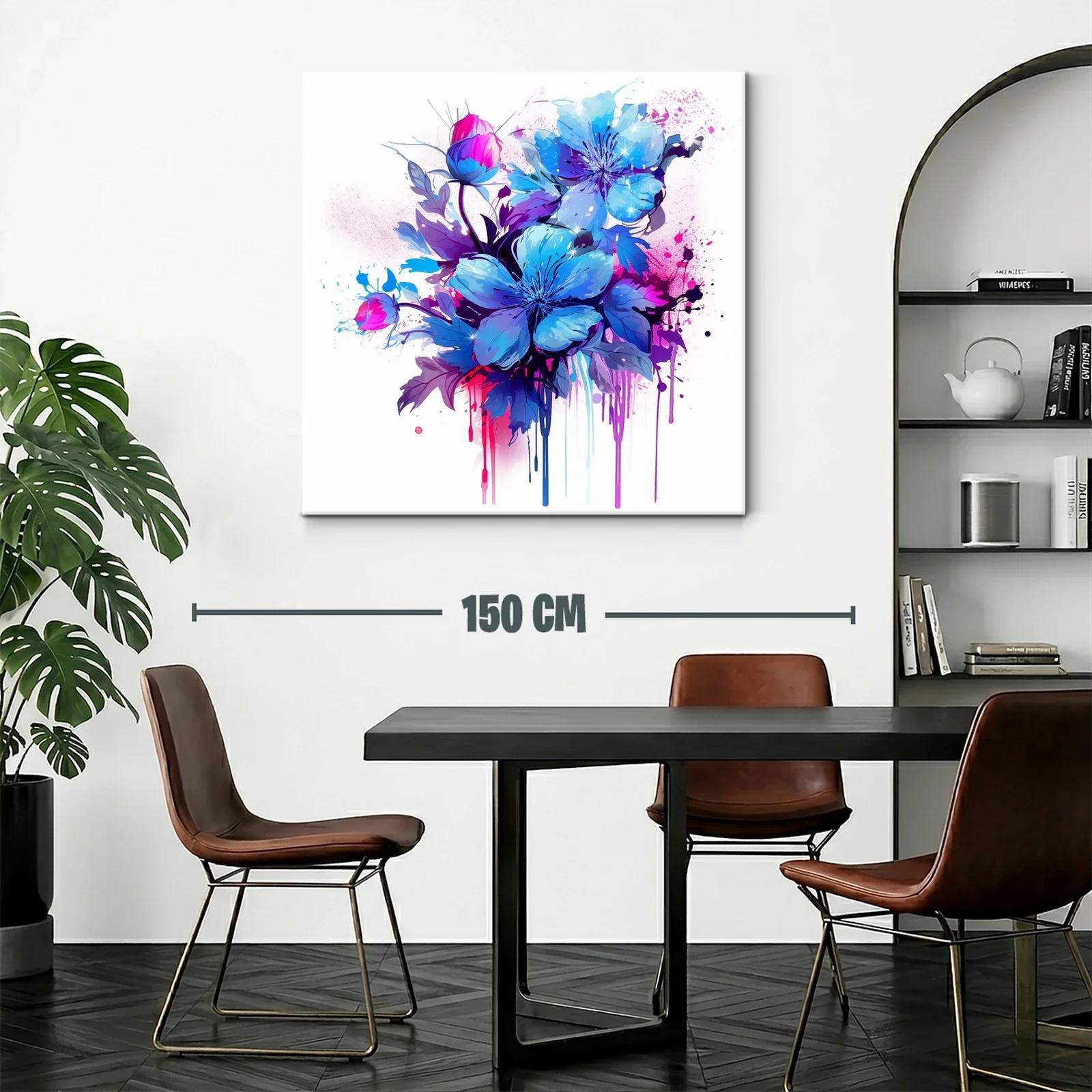 Ramo vibrante de flores azules con acentos fucsia — miniatura 2