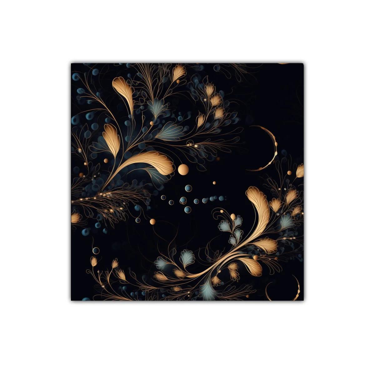 Elegancia floral con detalles dorados y azules oscuros — imagen principal
