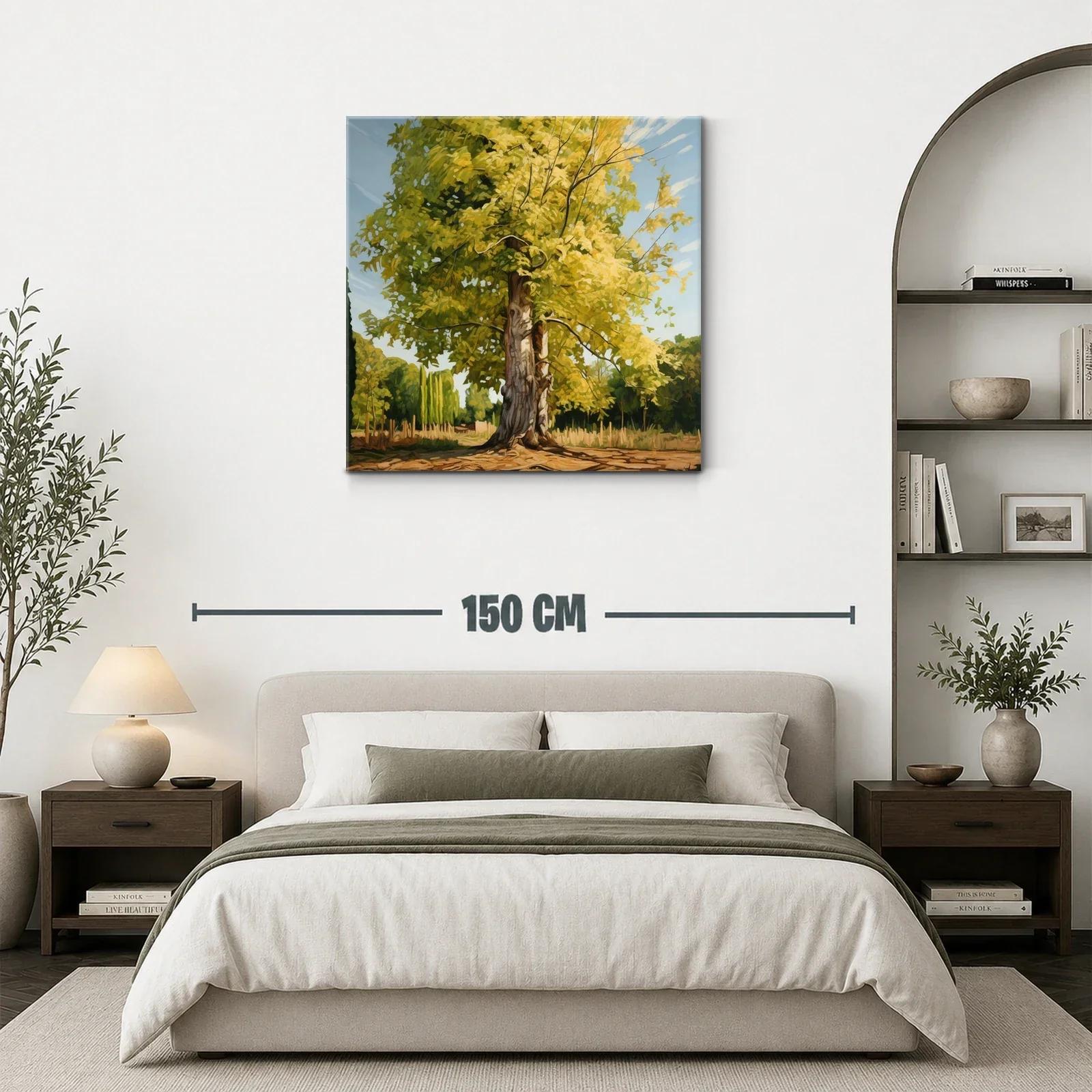 Árbol luminoso en paisaje campestre en tonos otoñales — miniatura 3
