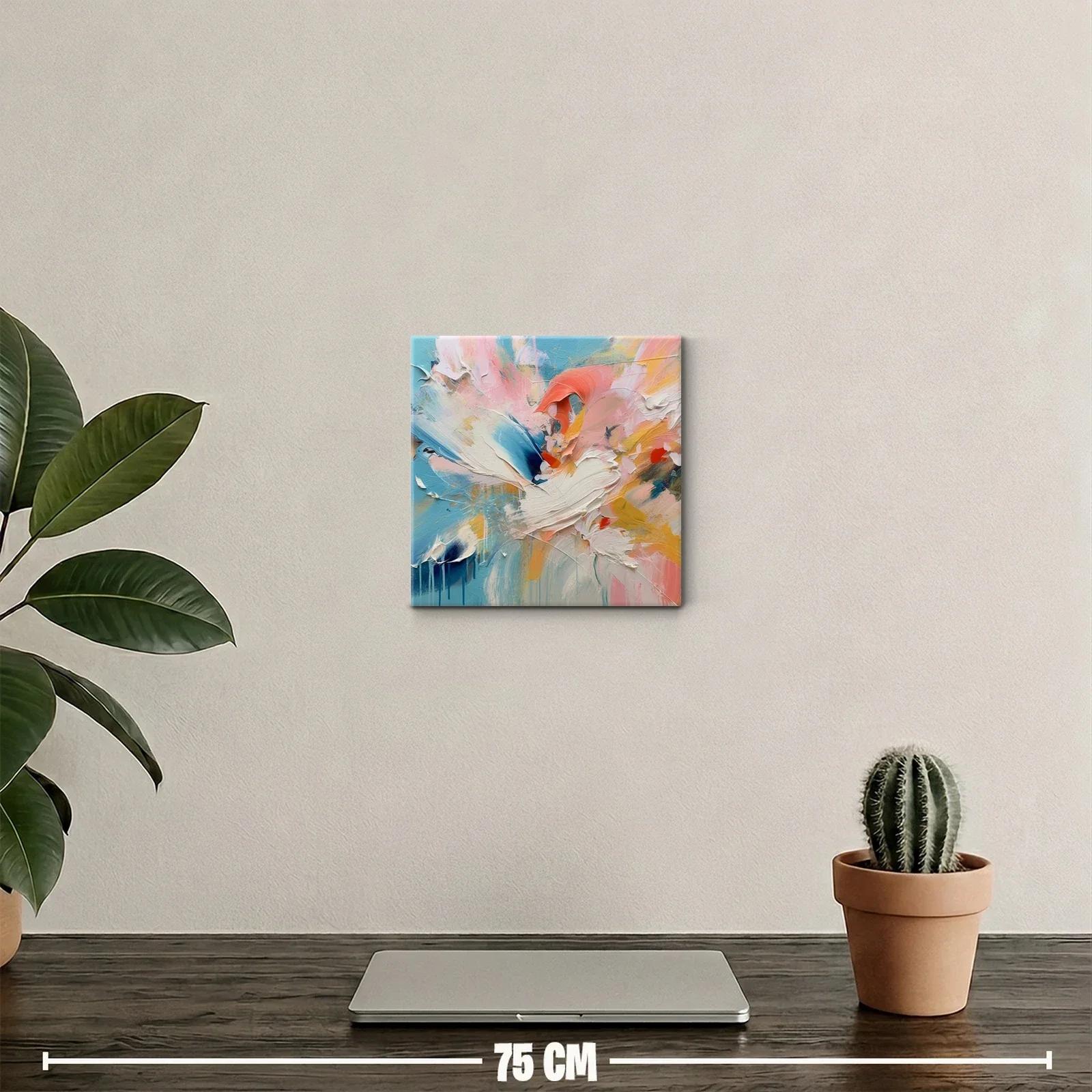 Composición abstracta en tonos pastel con toques vibrantes — miniatura 2