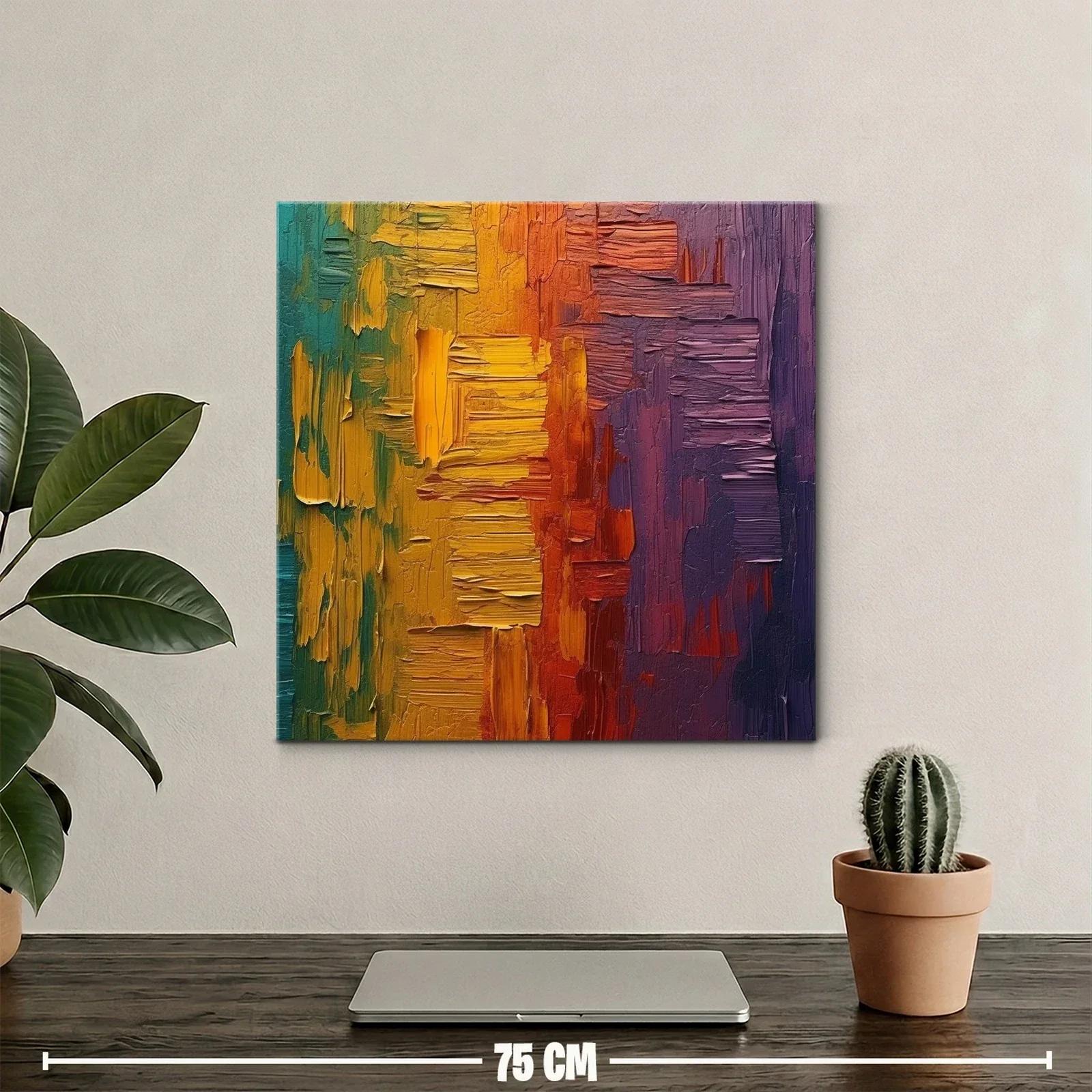 Cuadro abstracto con texturas y vibrantes tonos cálidos — miniatura 2