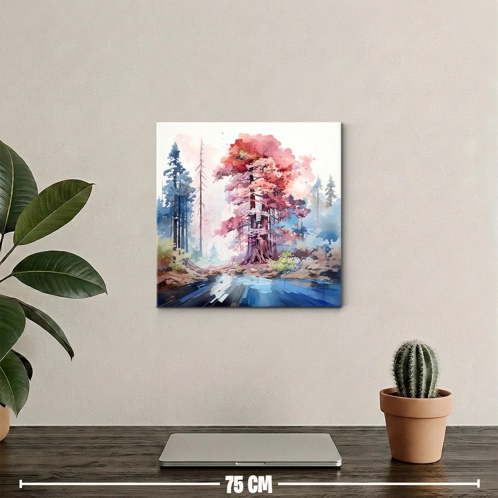 Bosque encantado con tonos cálidos y reflejos azules — miniatura 2