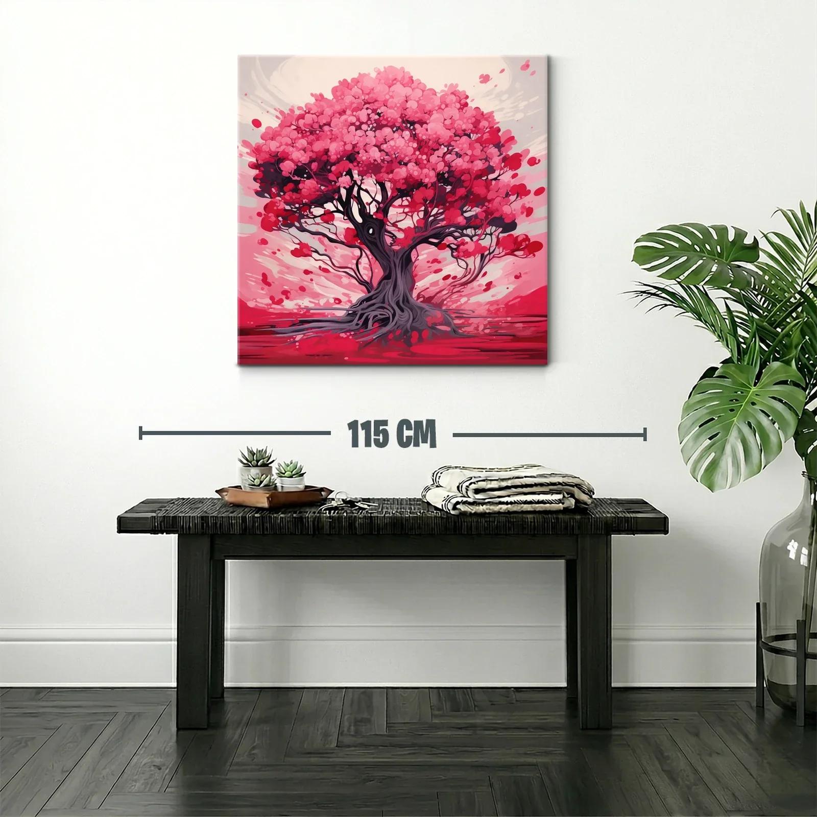 Árbol vibrante con tonos rosas y rojos intensos — miniatura 2