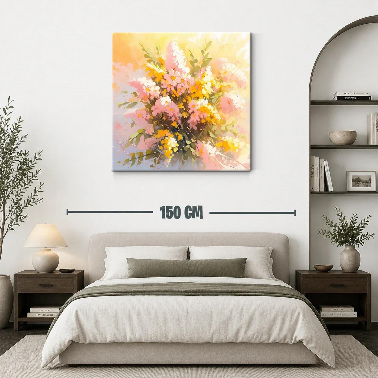 Ramo luminoso de flores en tonos cálidos y suaves — miniatura 3