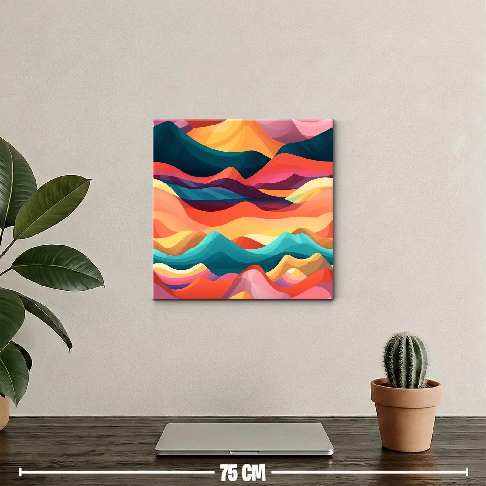 Composición abstracta en vibrantes tonos cálidos y fríos — miniatura 2