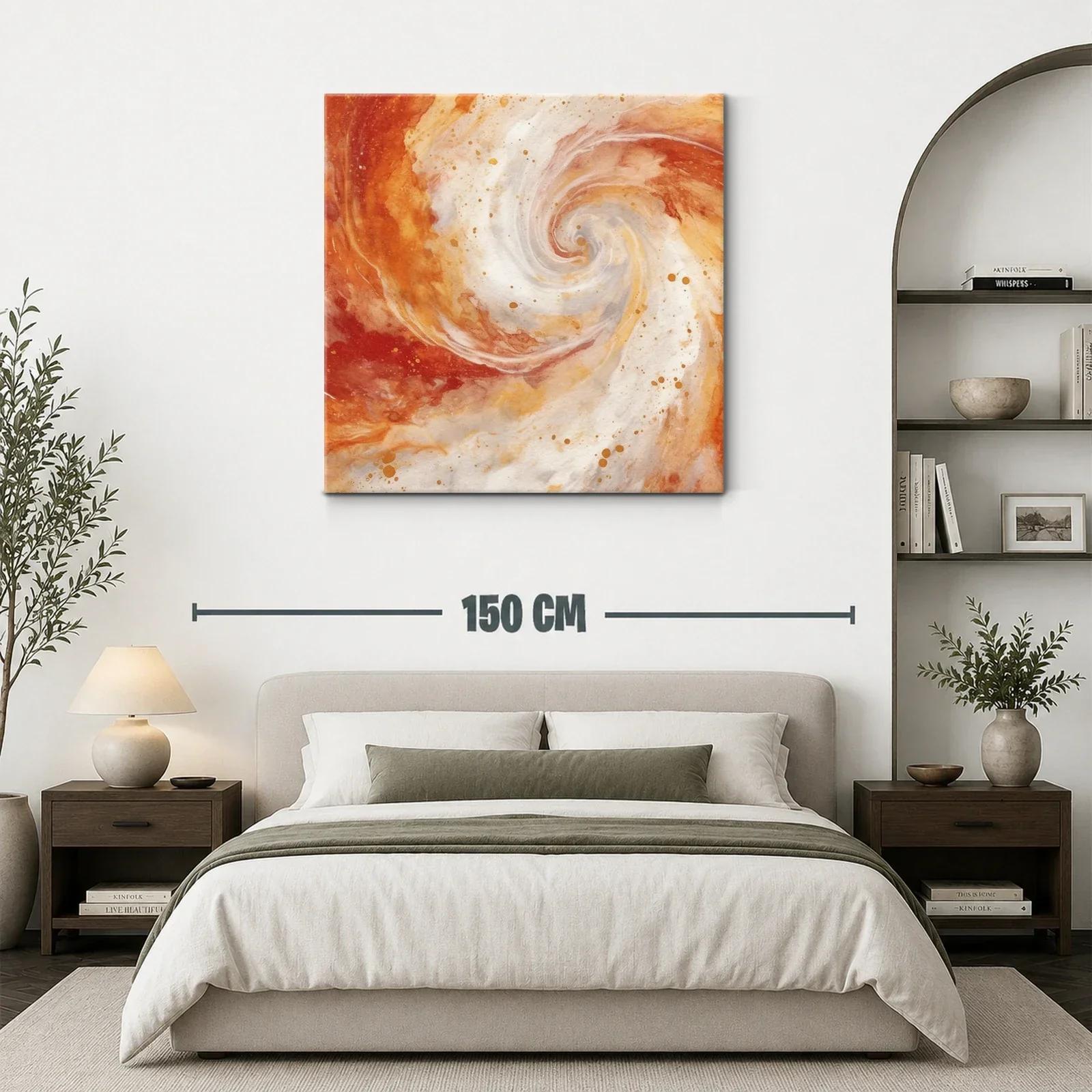 Cuadro abstracto en espiral con tonos cálidos y vibrantes — miniatura 3