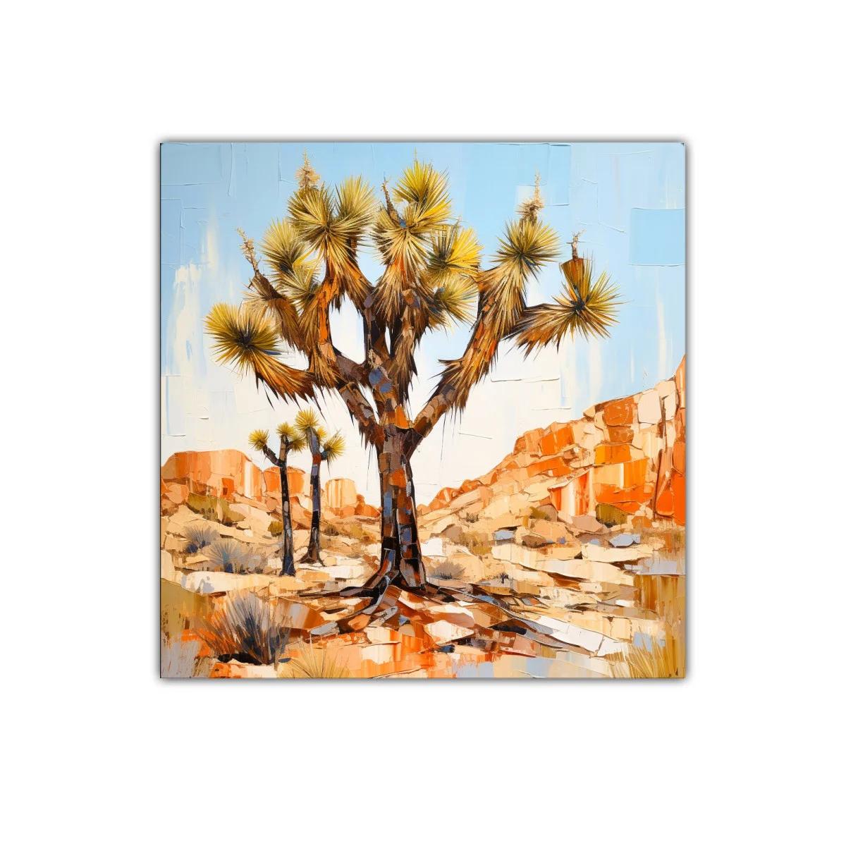 Cuadro decorativo paisaje desértico con árboles y rocas — imagen principal