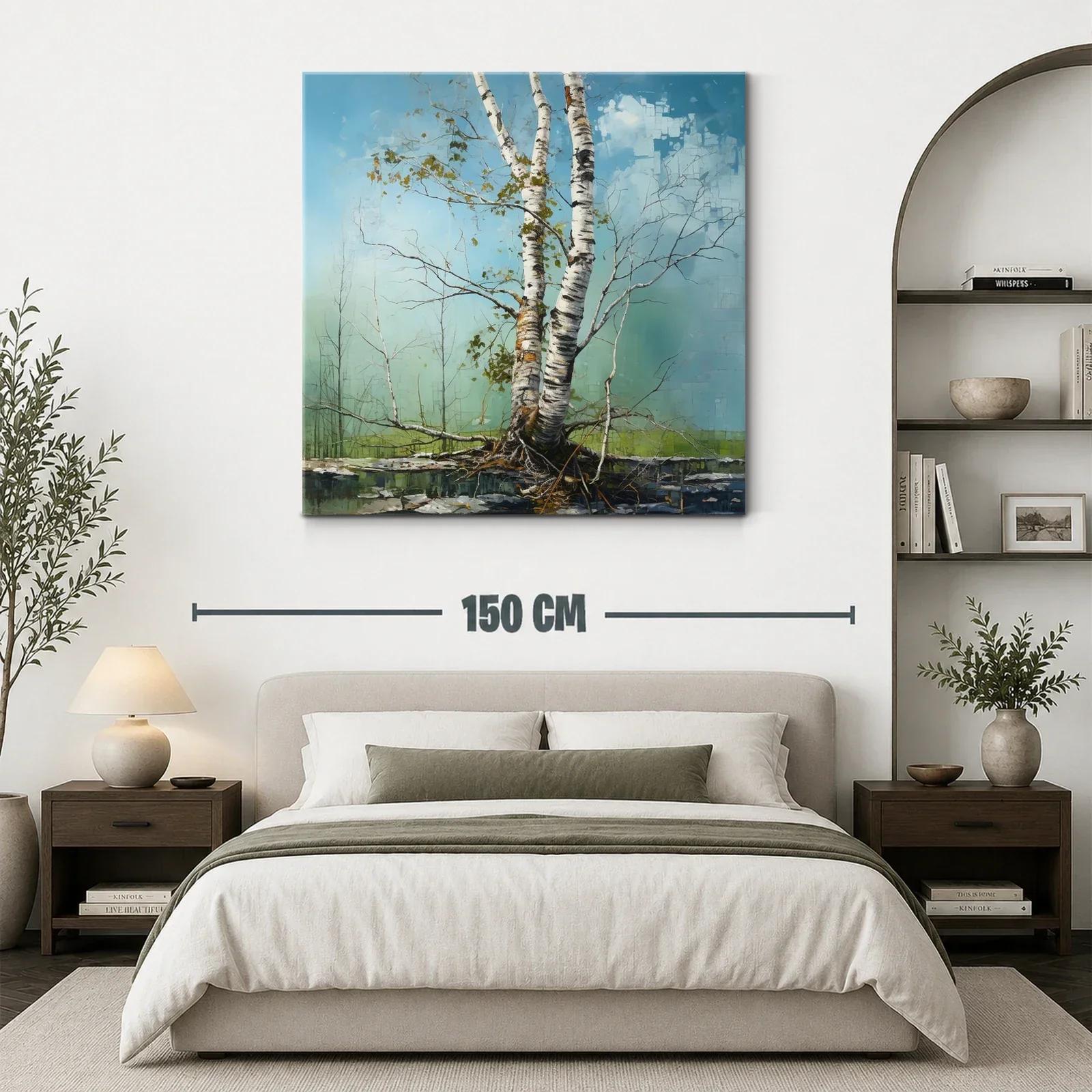 Árbol de abedul en paisaje sereno y natural — miniatura 3