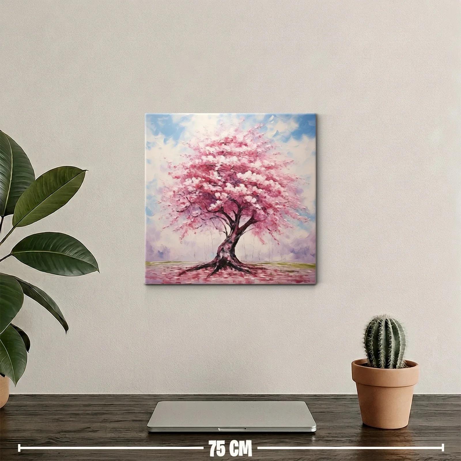 Árbol con flores rosas en paisaje sereno y luminoso — miniatura 2