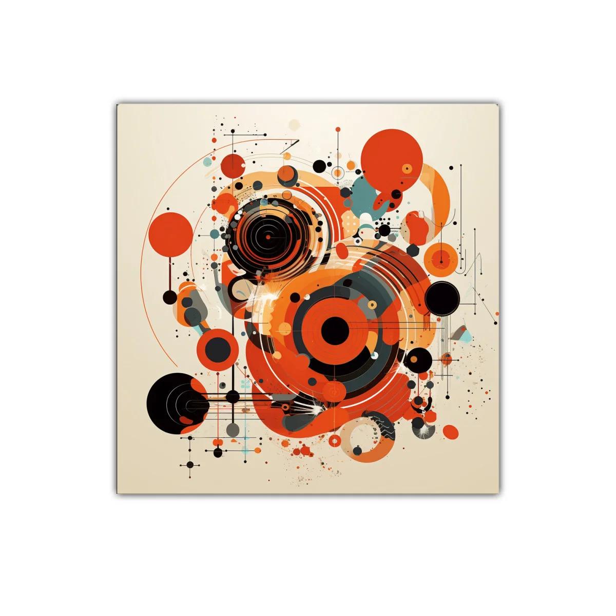 Composición abstracta con círculos en tonos cálidos y negros — imagen principal