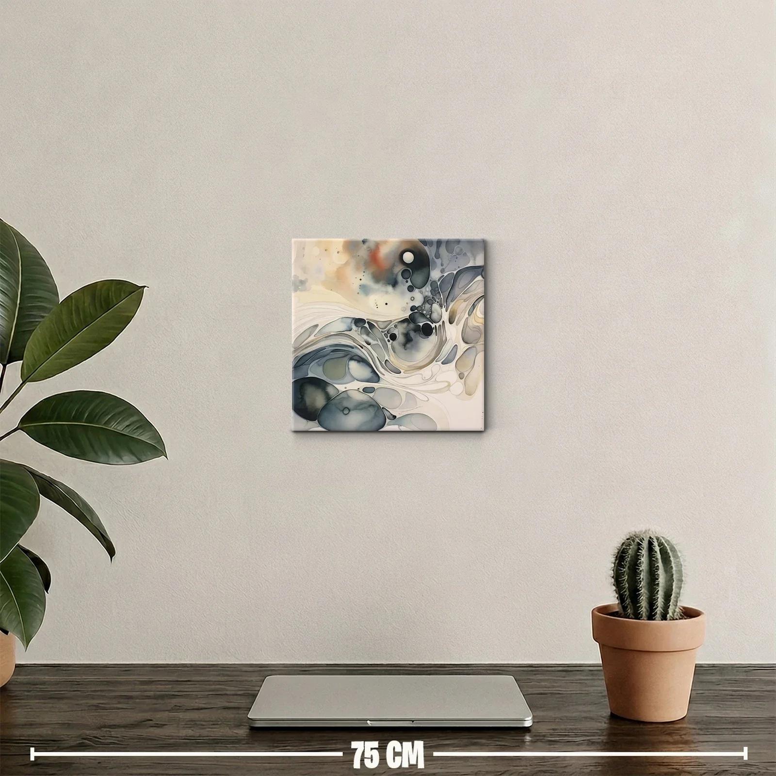 Cuadro decorativo con diseño abstracto y tonos neutros — miniatura 2