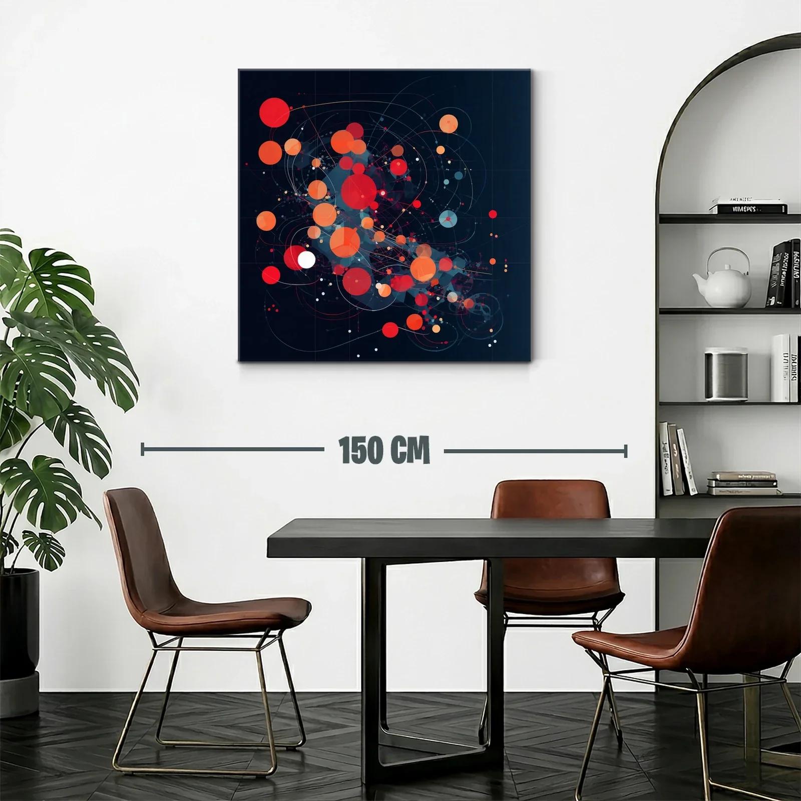 Composición abstracta con círculos rojos y naranjas vibrantes — miniatura 2