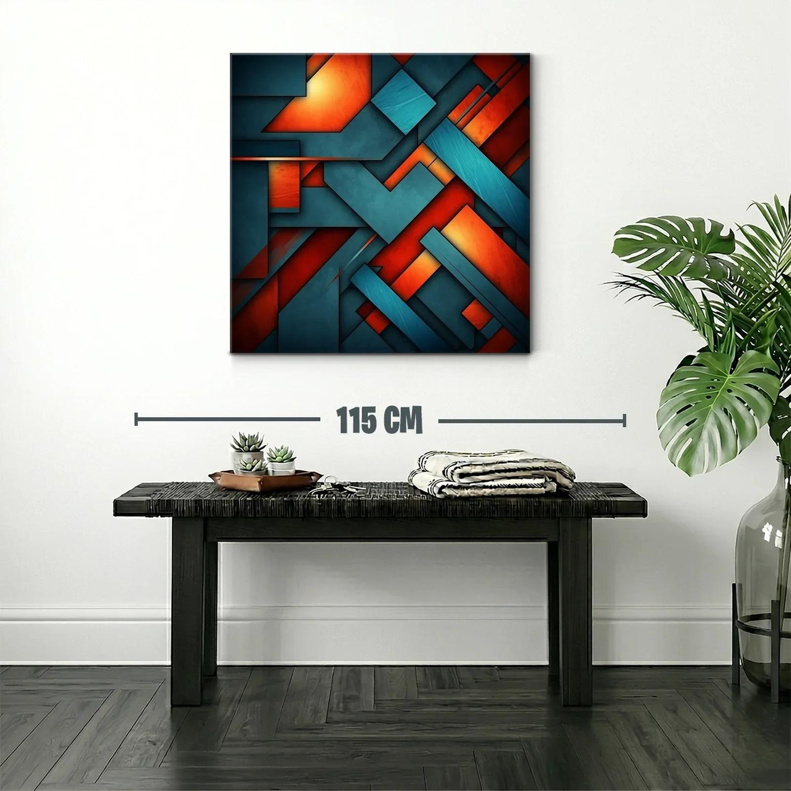 Composición geométrica abstracta en tonos naranja y azul — miniatura 2