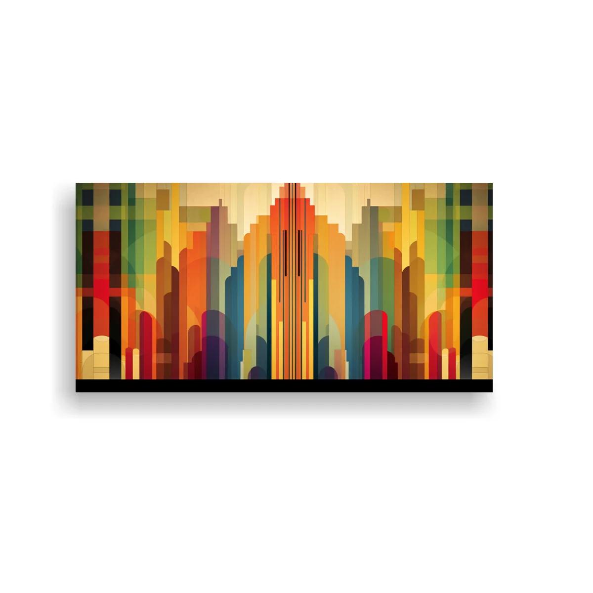 Cuadro skyline geométrico simétrico