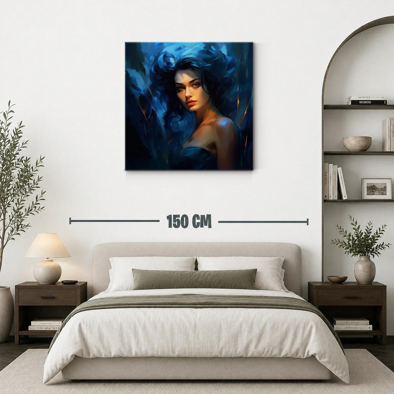 Retrato femenino con luces y sombras en tonos azules — miniatura 3