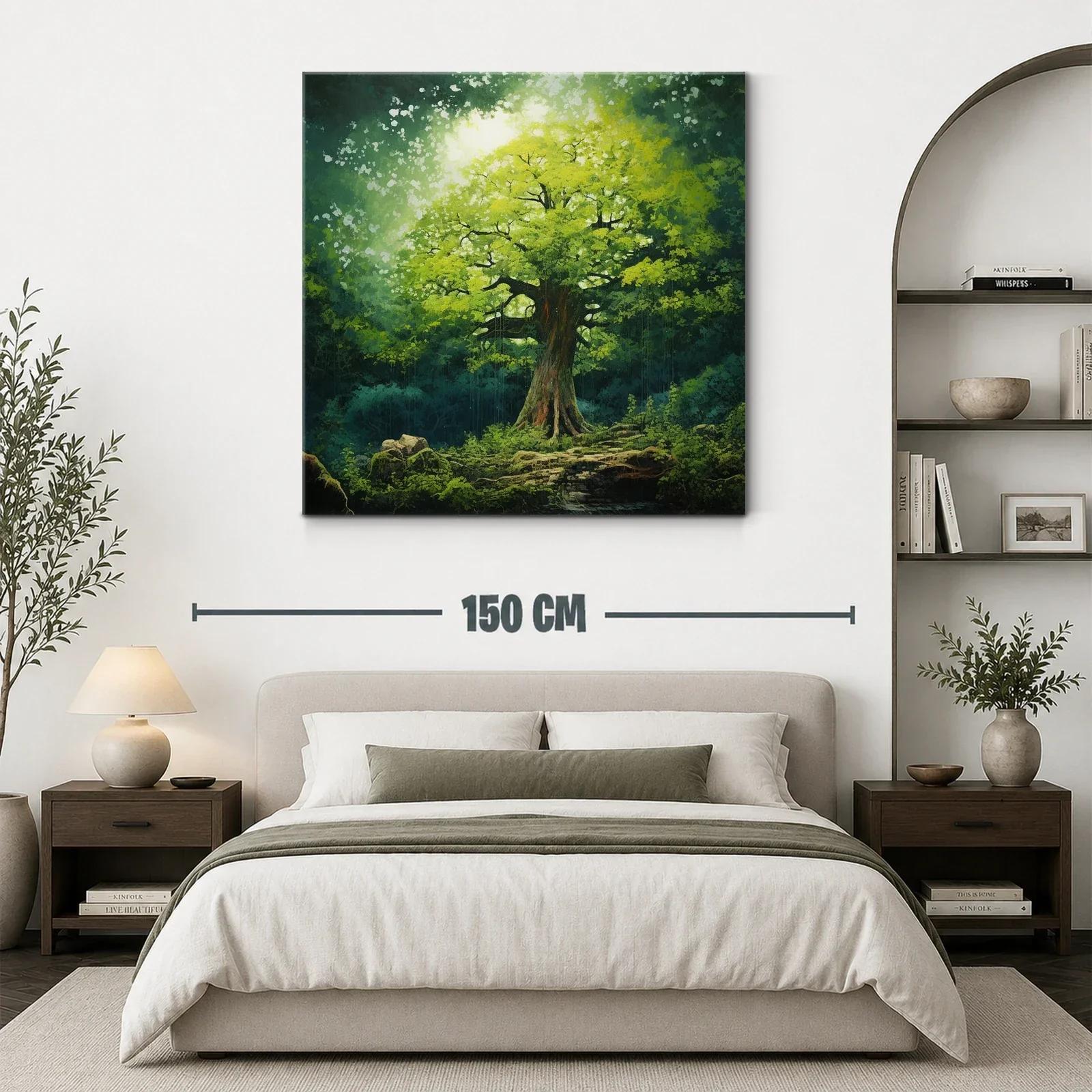 Árbol iluminado en un bosque tranquilo y encantador — miniatura 3