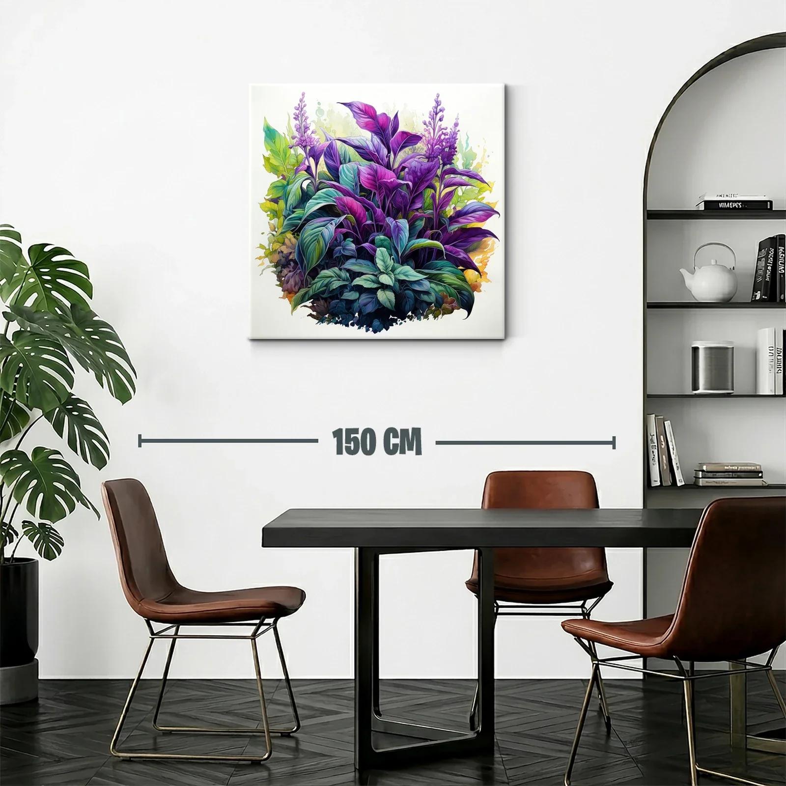 Exuberante Composición de Hojas en Tonos Violeta y Verde — miniatura 2