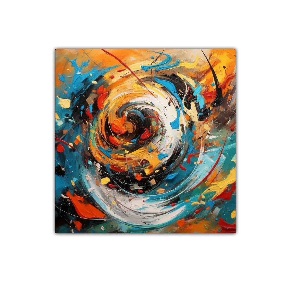 Cuadro abstracto con remolino de colores vibrantes — imagen principal