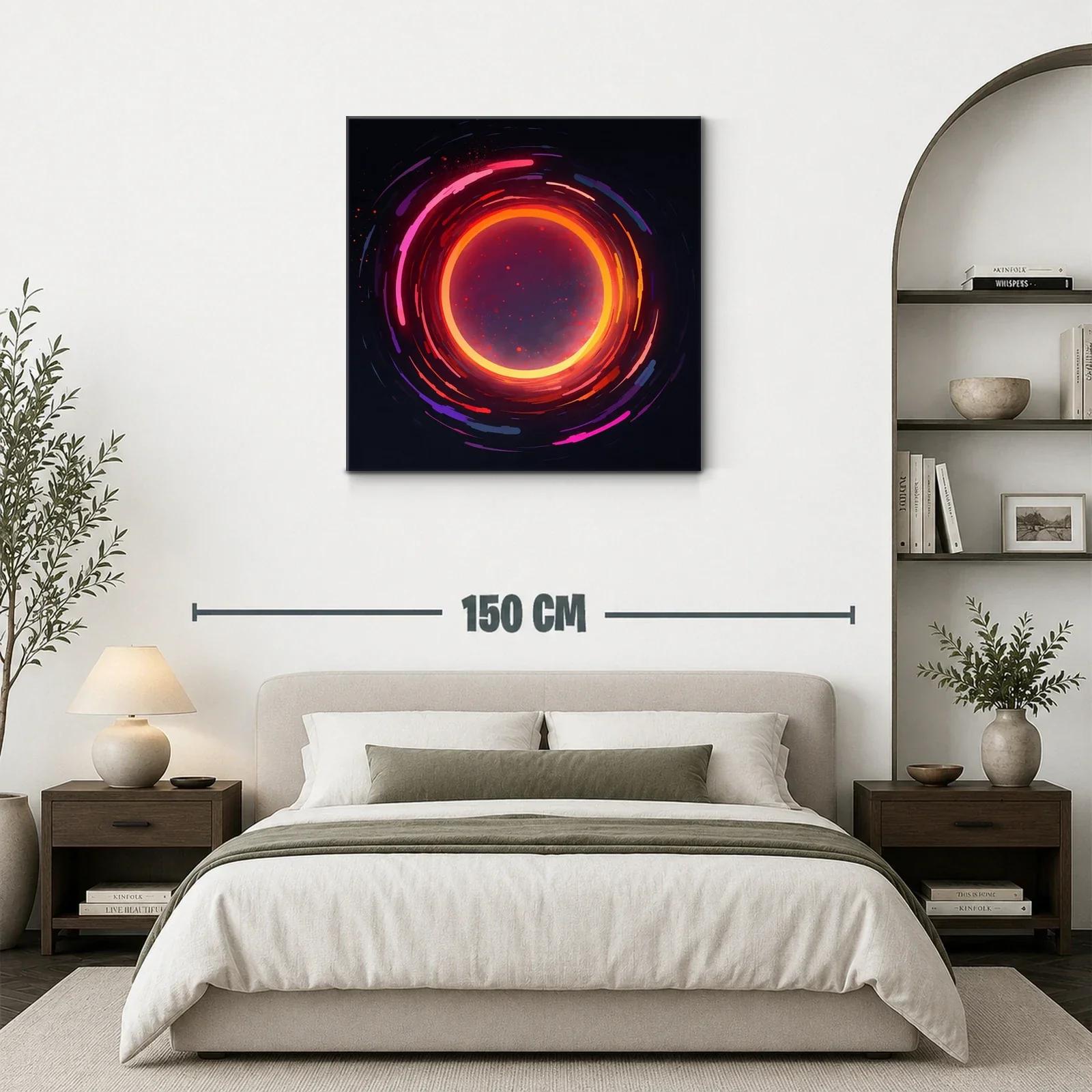 Cuadro abstracto con espiral cromática vibrante y energética — miniatura 3