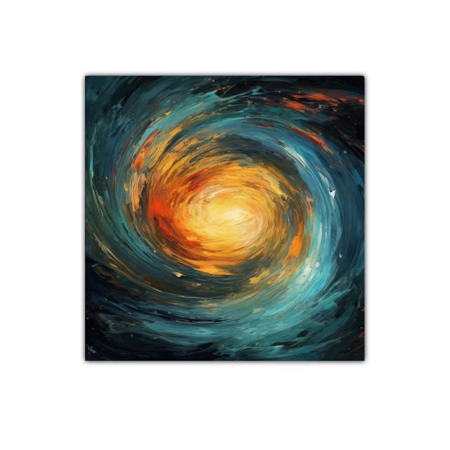 Vórtice de colores intensos con luz central cálida