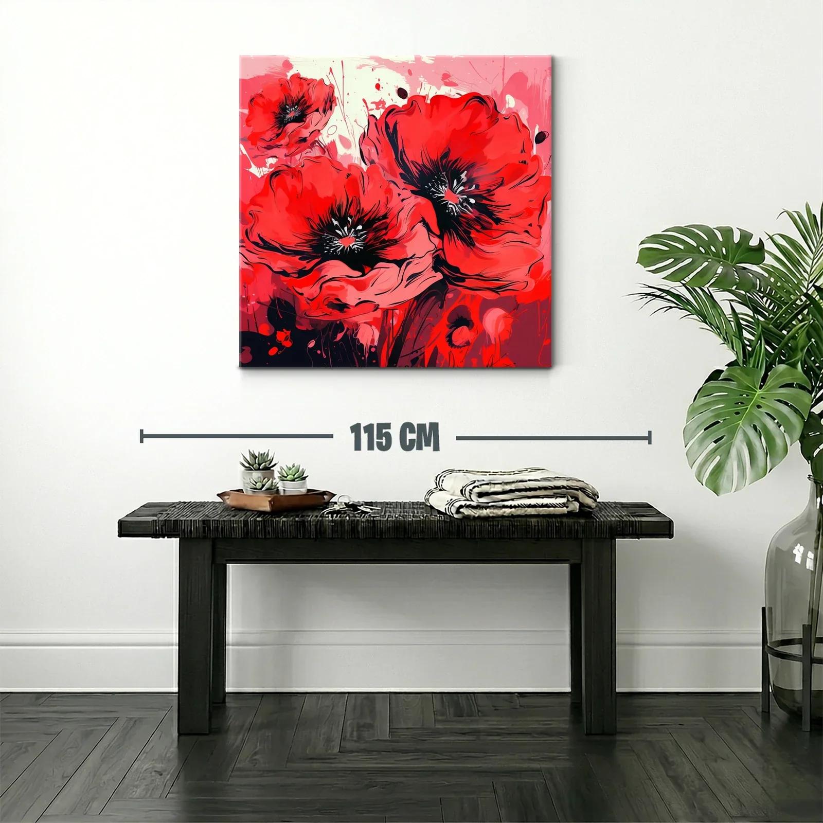 Vibrante composición de amapolas rojas con contrastes intensos — miniatura 2