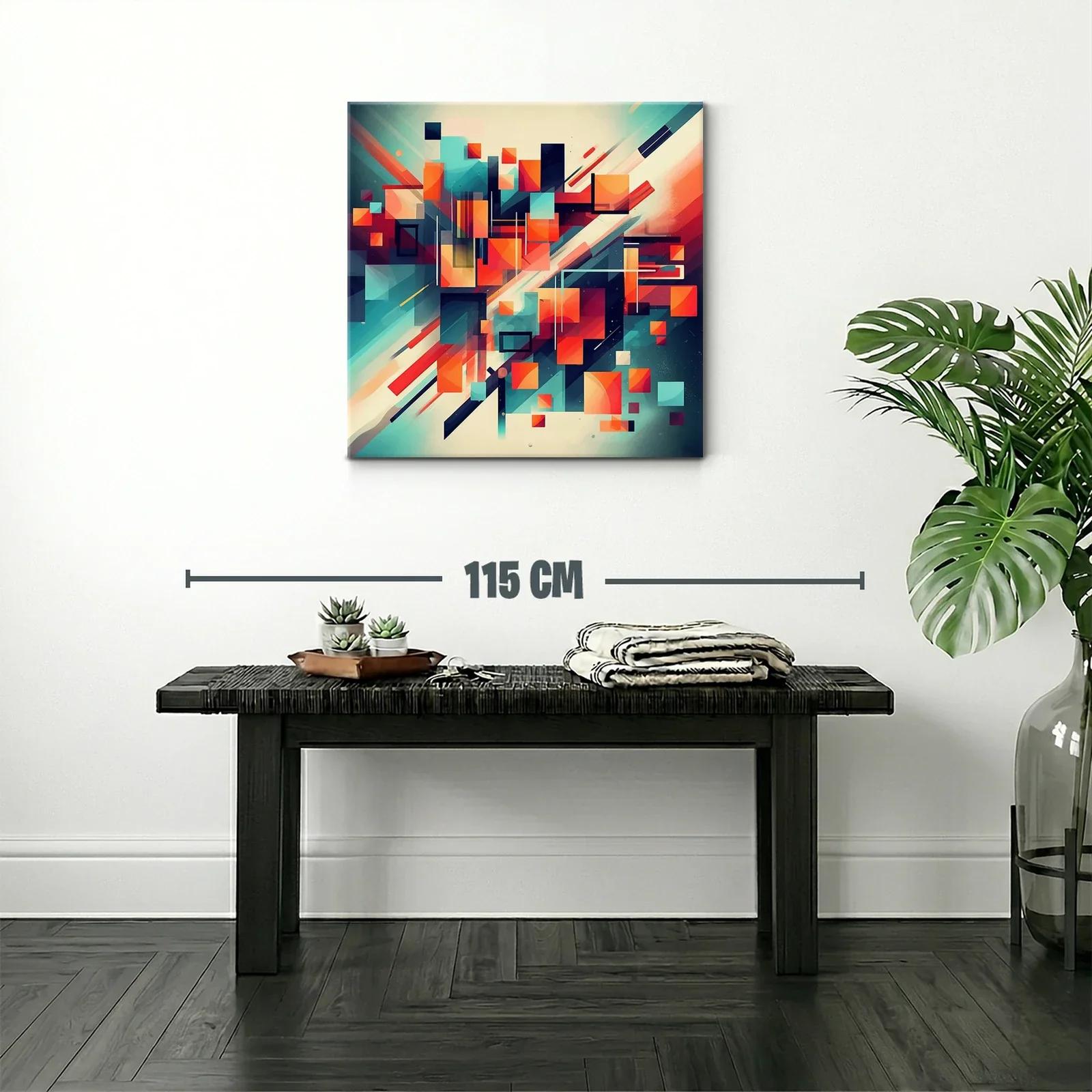 Composición abstracta vibrante con tonos cálidos y fríos — miniatura 2