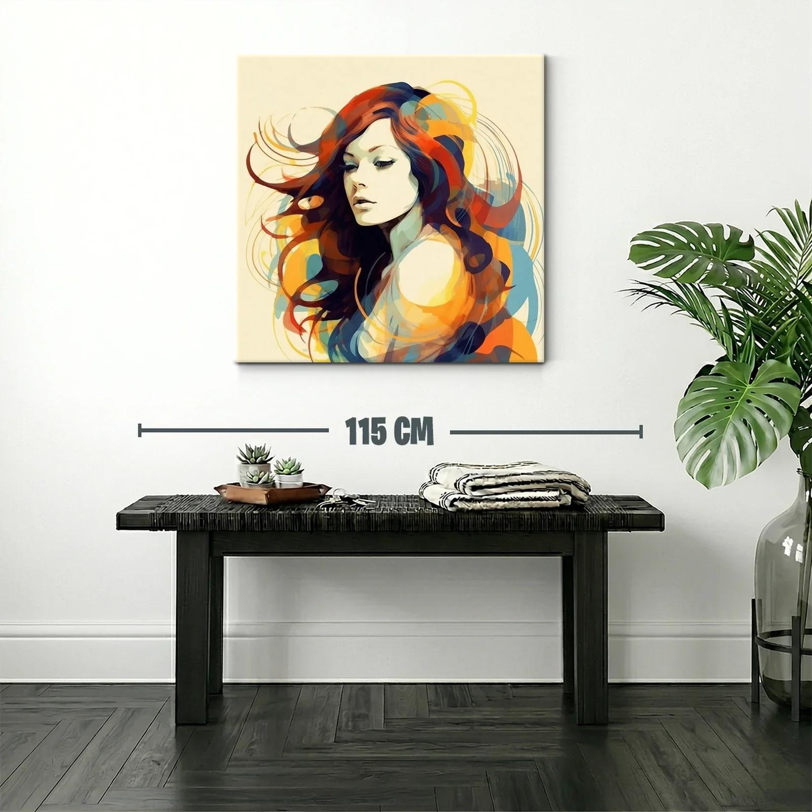 Retrato femenino con cabello ondulado y paleta vibrante — miniatura 2
