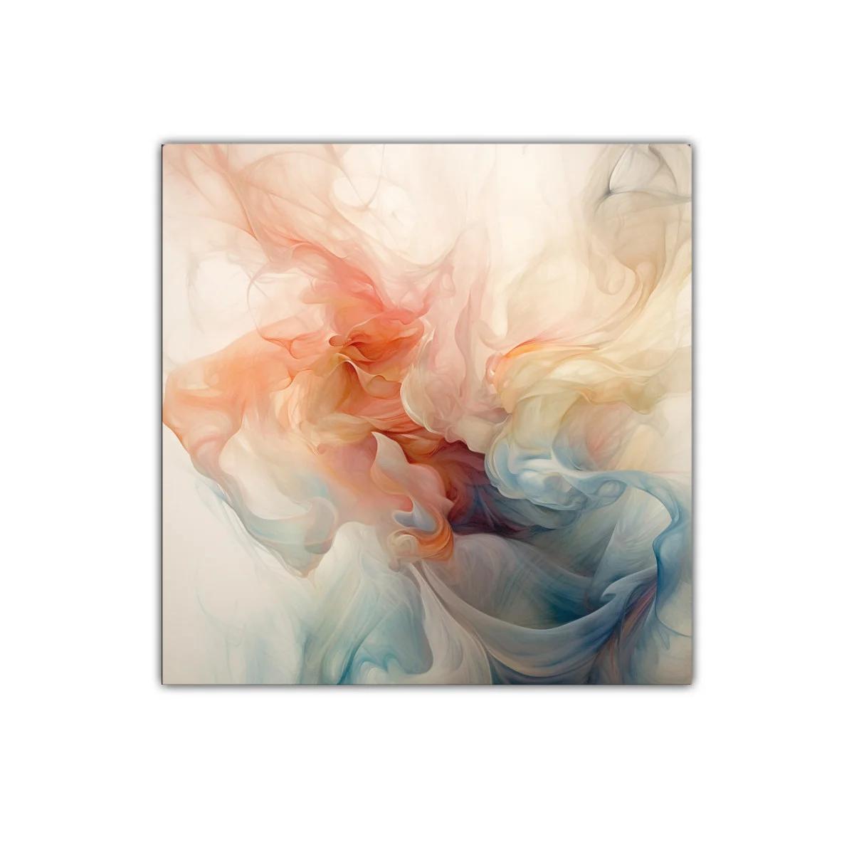 Arte abstracto en tonos cálidos y fríos con movimiento fluido