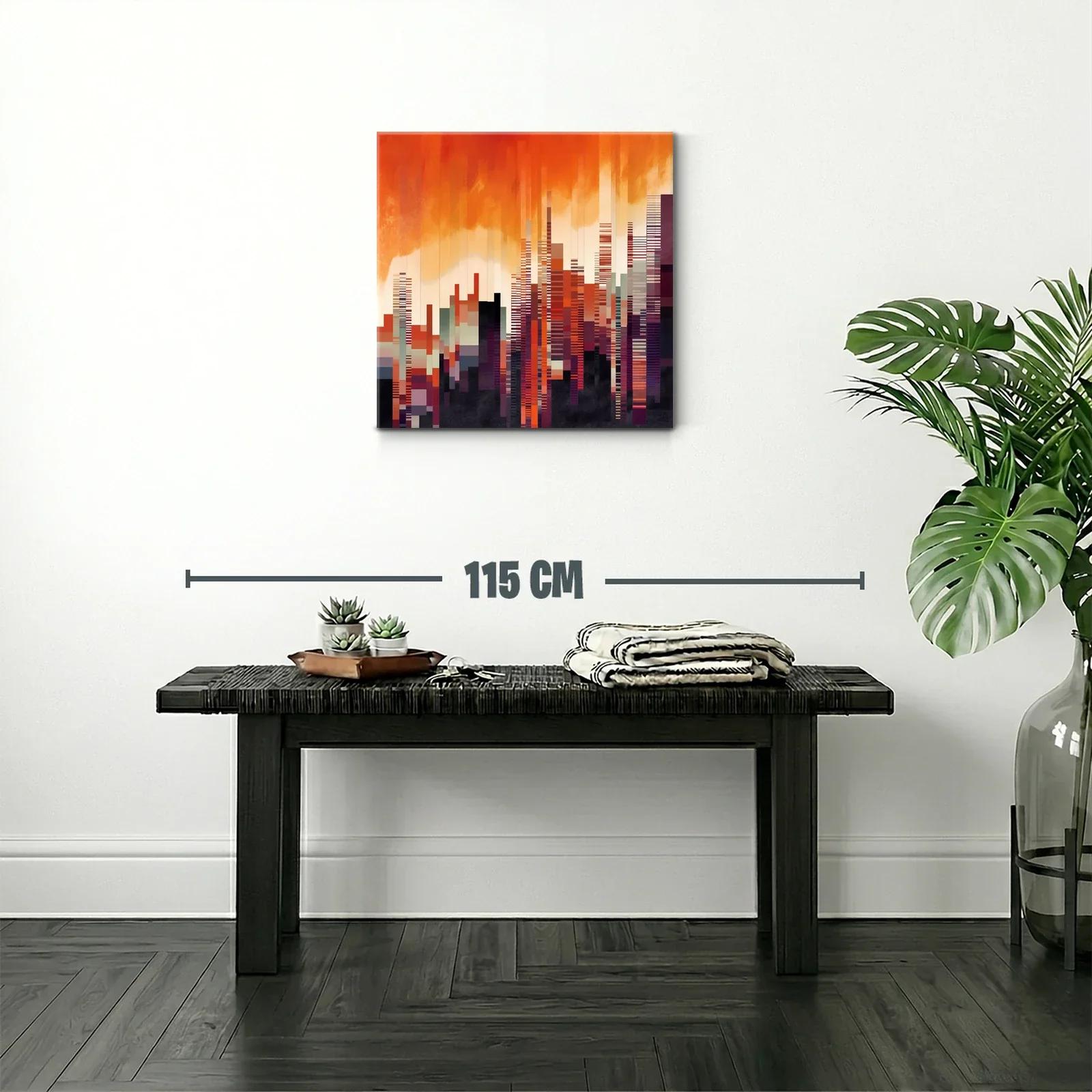 Ciudad abstracta al atardecer vibrante y geométrica — miniatura 2