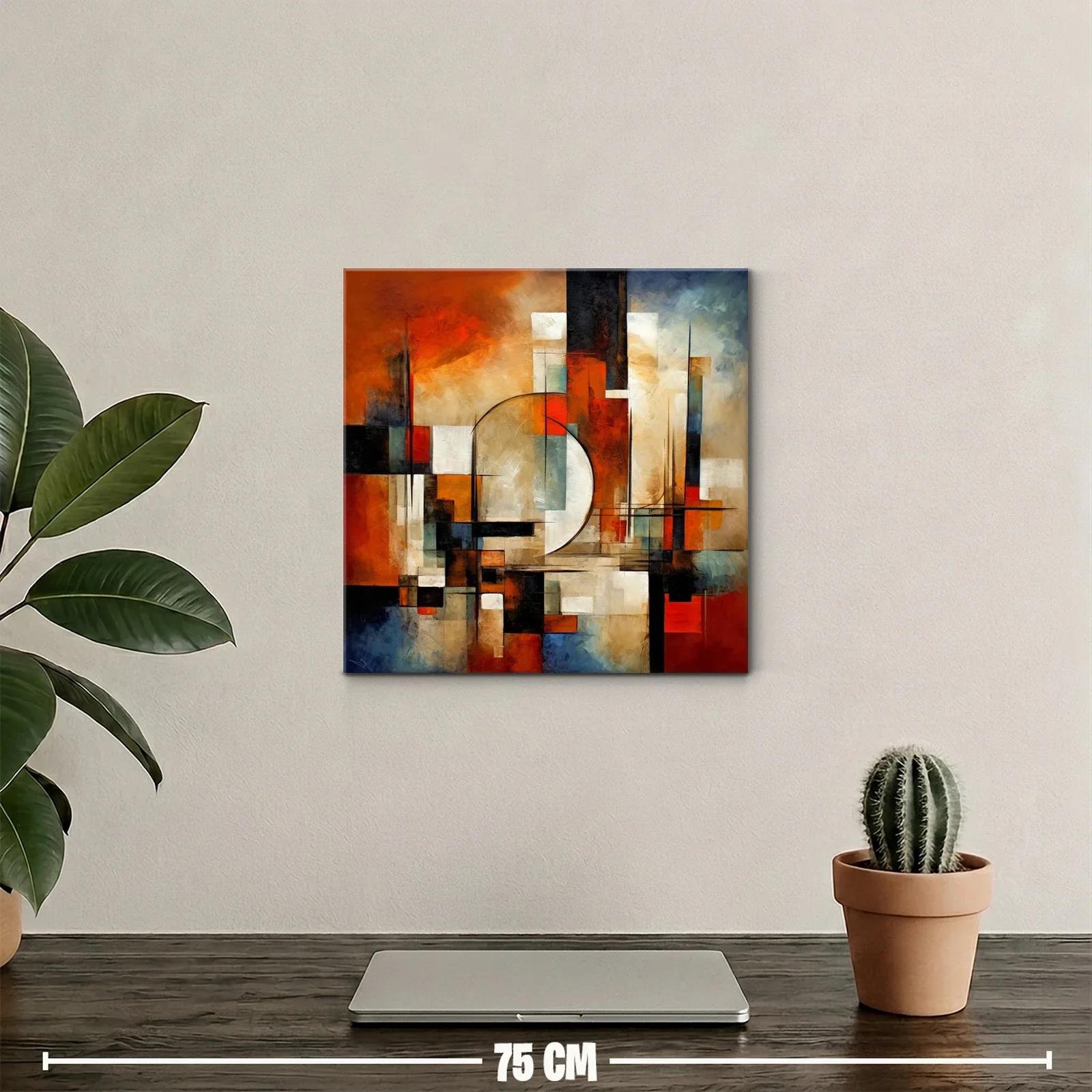 Composición abstracta con tonos cálidos y geométricos — miniatura 2
