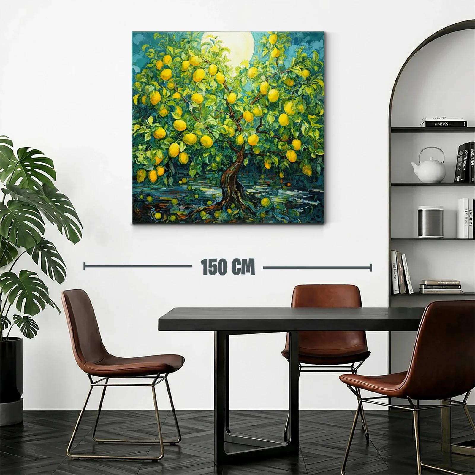 Cuadro árbol frutal con limones amarillos vibrantes — miniatura 2