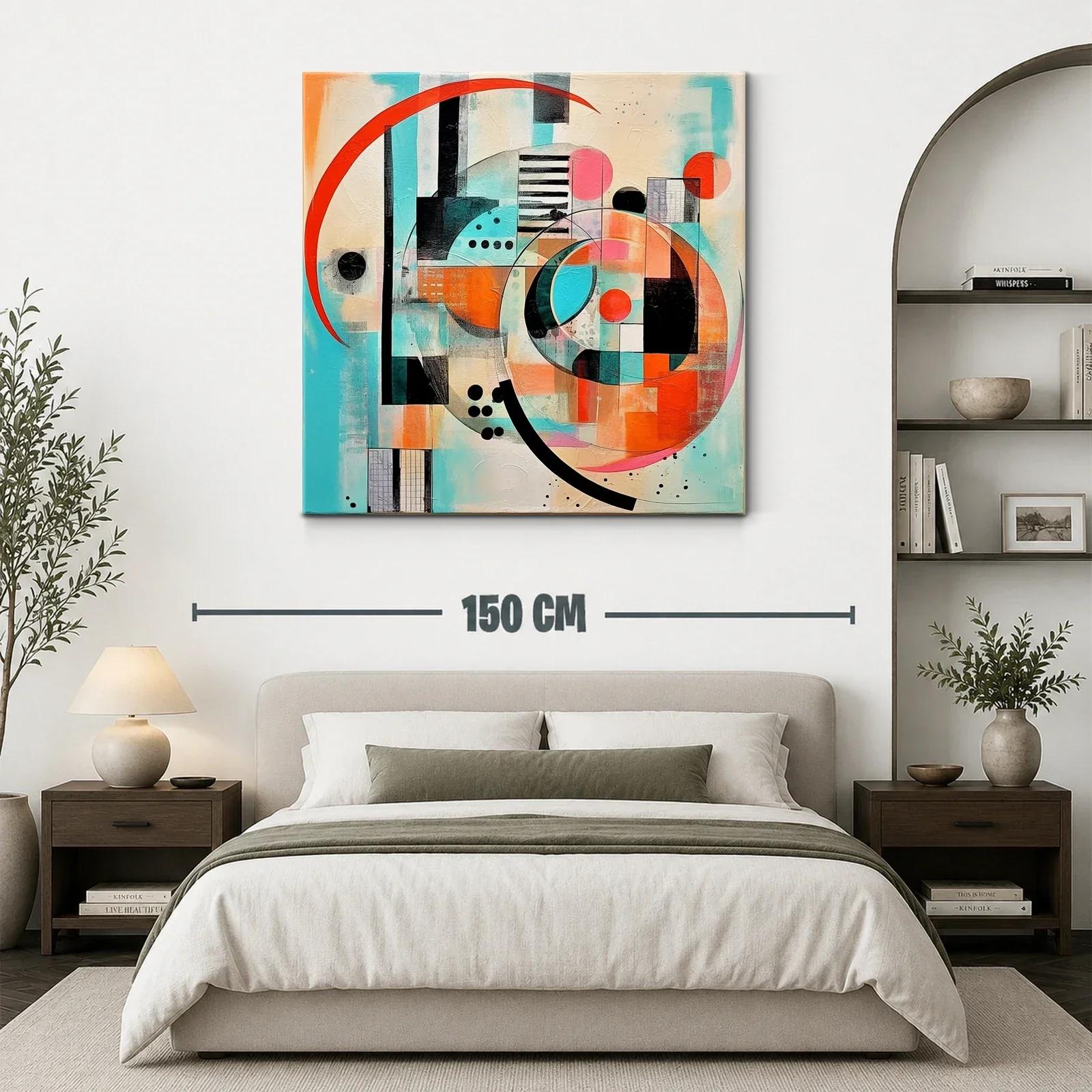 Composición abstracta con círculos y líneas en tonos vivos — miniatura 3