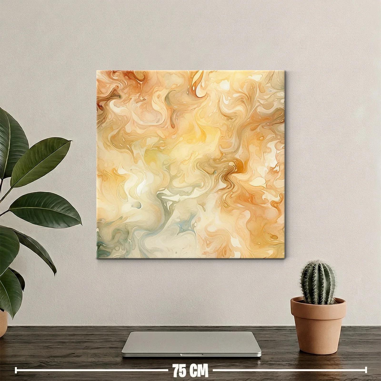 Cuadro abstracto con tonos cálidos y movimiento fluido — miniatura 2