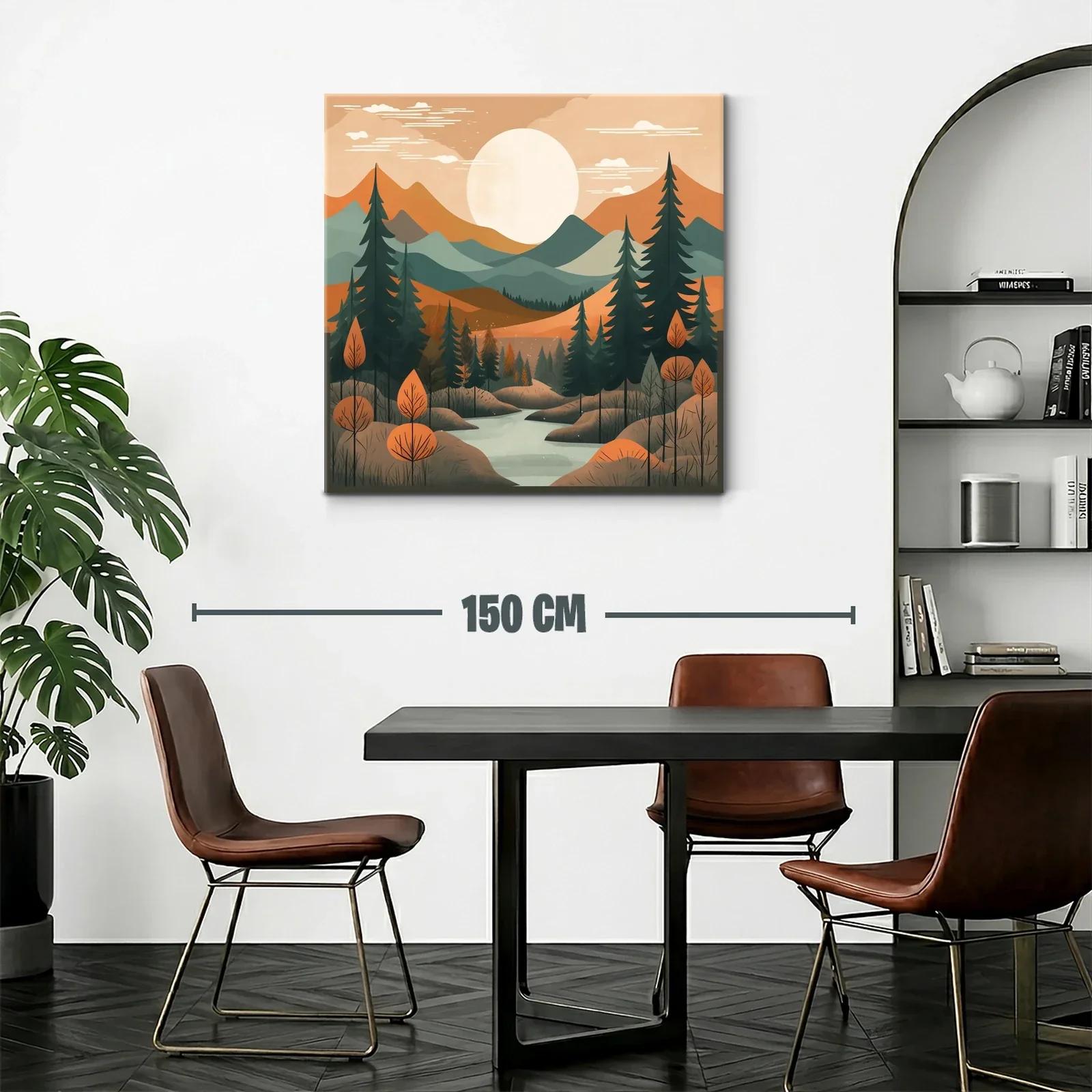 Paisaje sereno con montañas y río al atardecer — miniatura 2