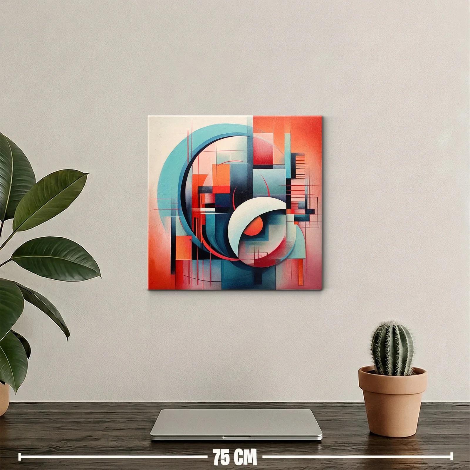 Cuadro abstracto con formas geométricas y paleta vibrante — miniatura 2