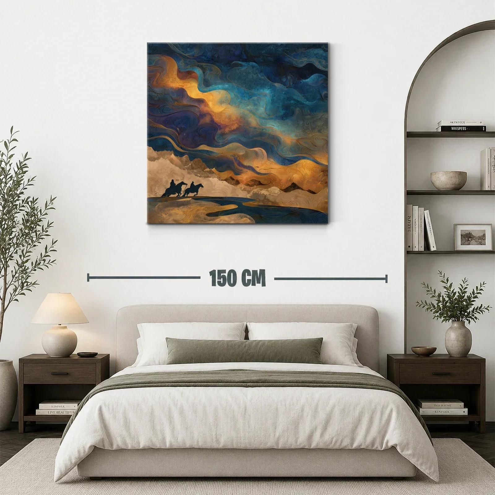 Paisaje onírico con jinetes bajo un cielo vibrante — miniatura 3