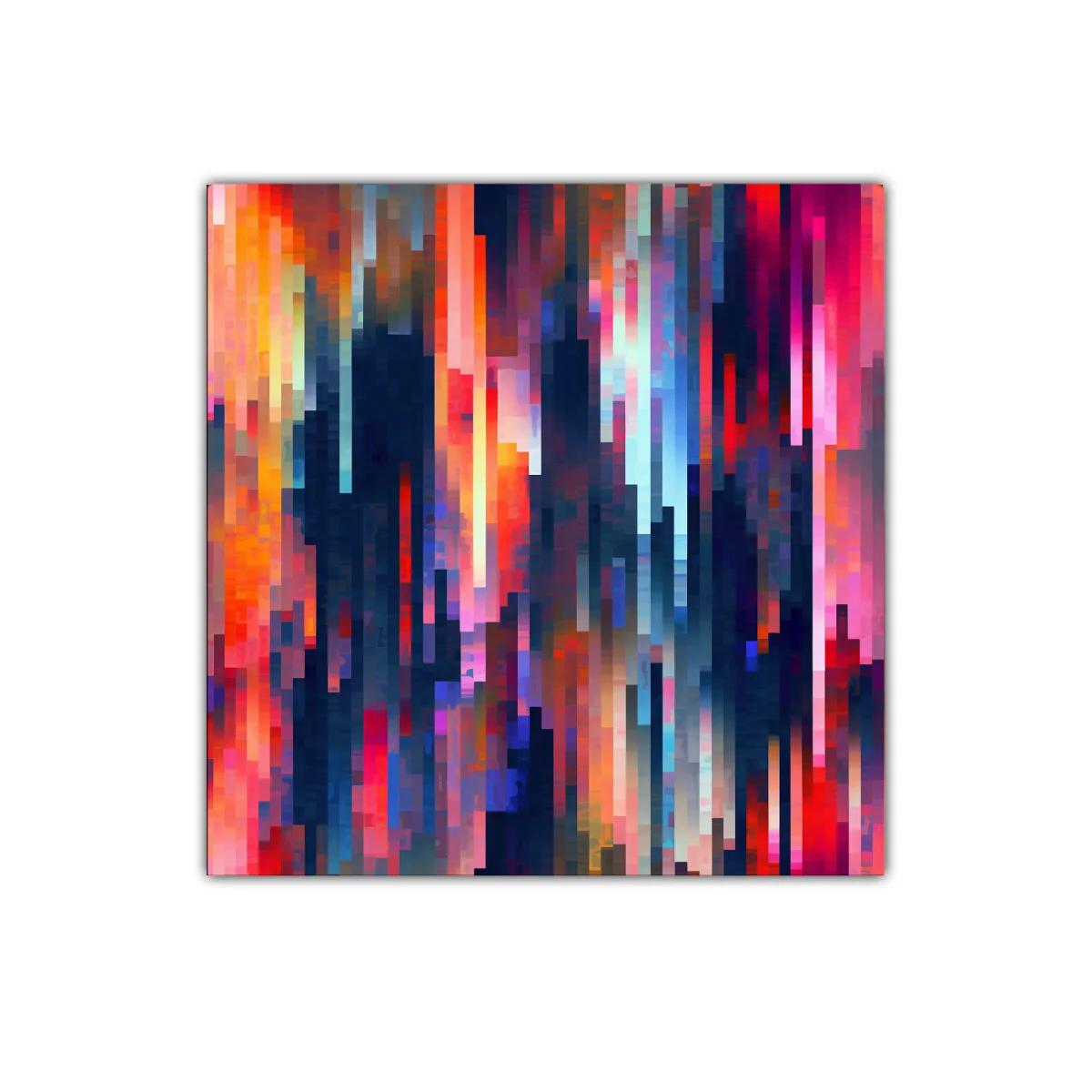 Cuadro abstracto con vibrantes bloques de color en vertical