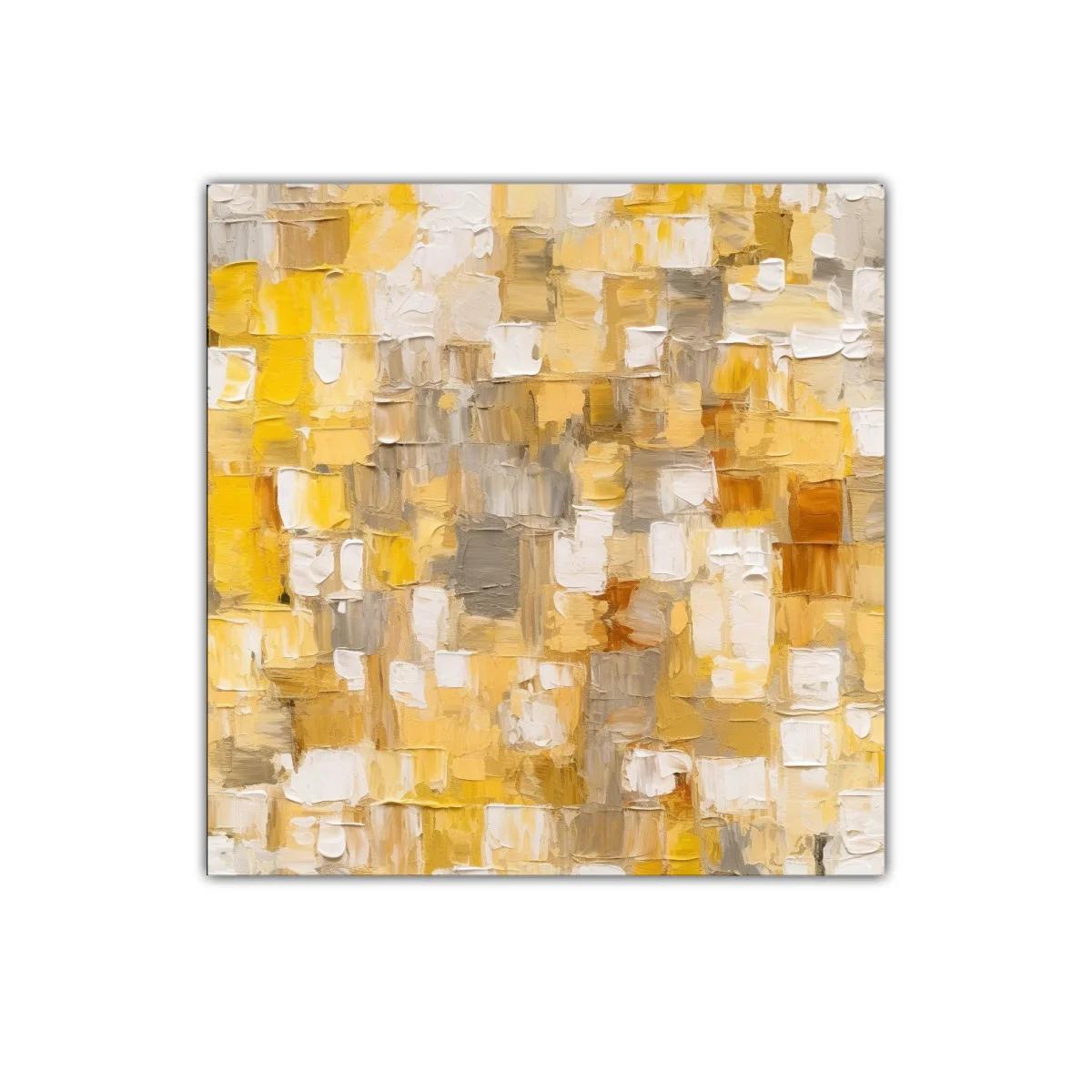 Cuadro abstracto en tonos amarillos y beige cálidos — imagen principal