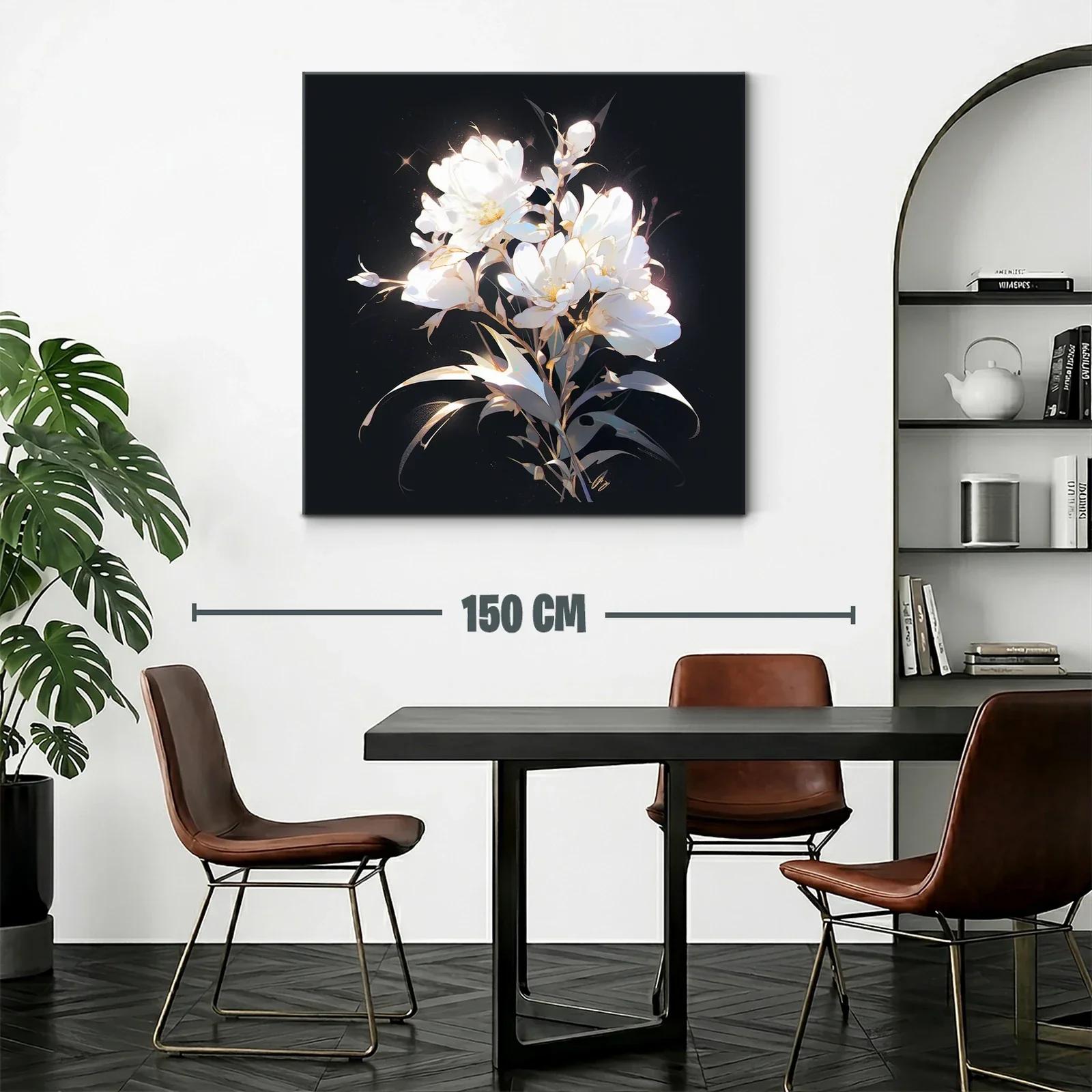 Elegancia de flores blancas sobre fondo oscuro — miniatura 2