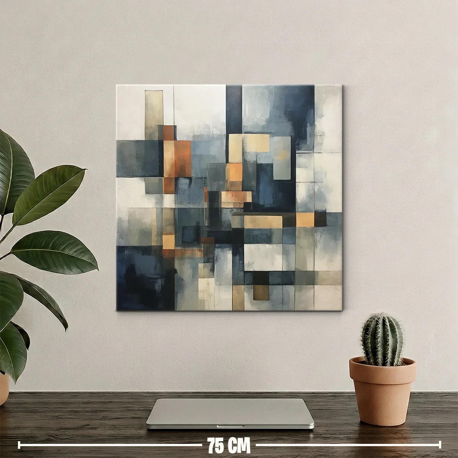 Composición abstracta en tonos azules y cálidos — miniatura 2