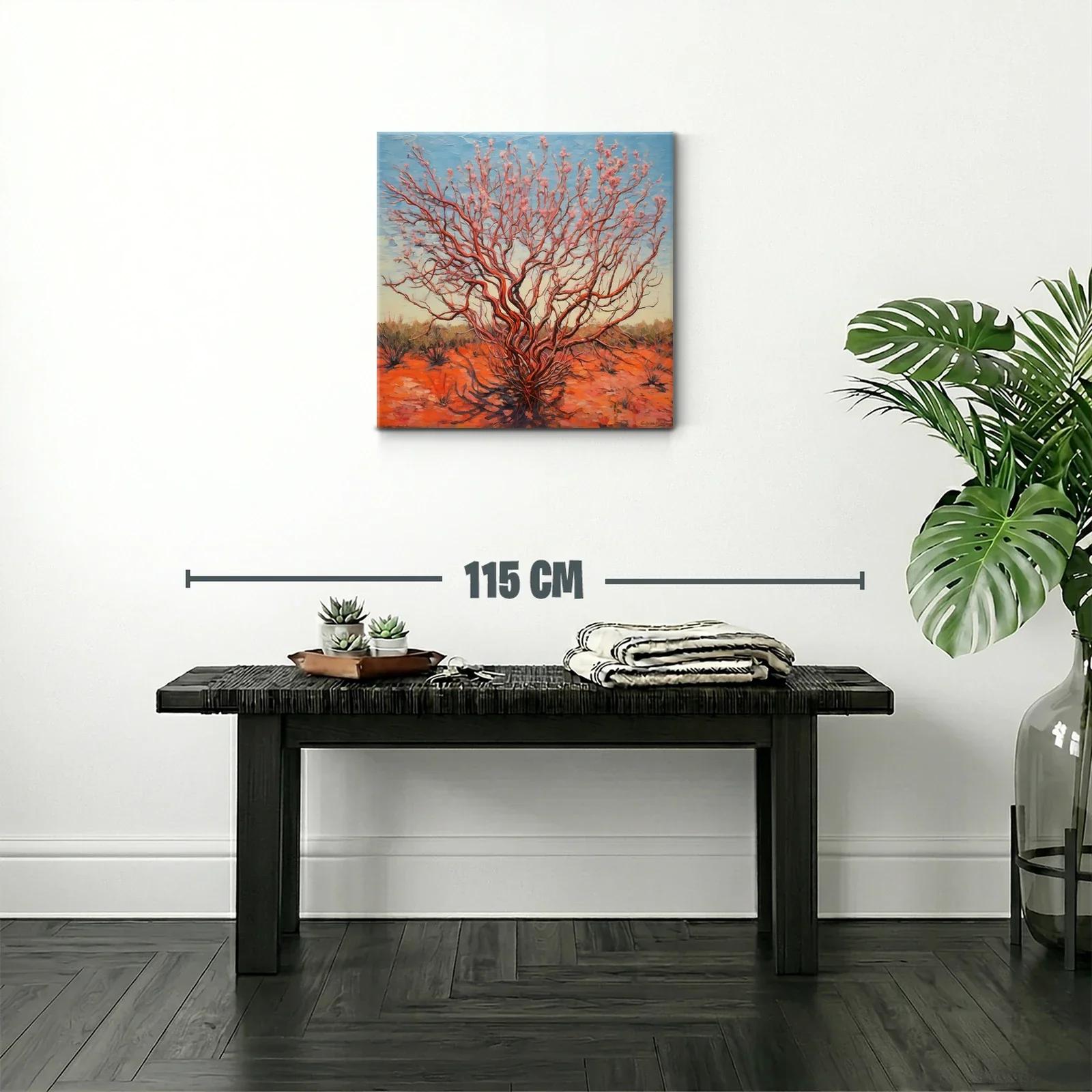 Árbol florido en paisaje desértico al atardecer — miniatura 2