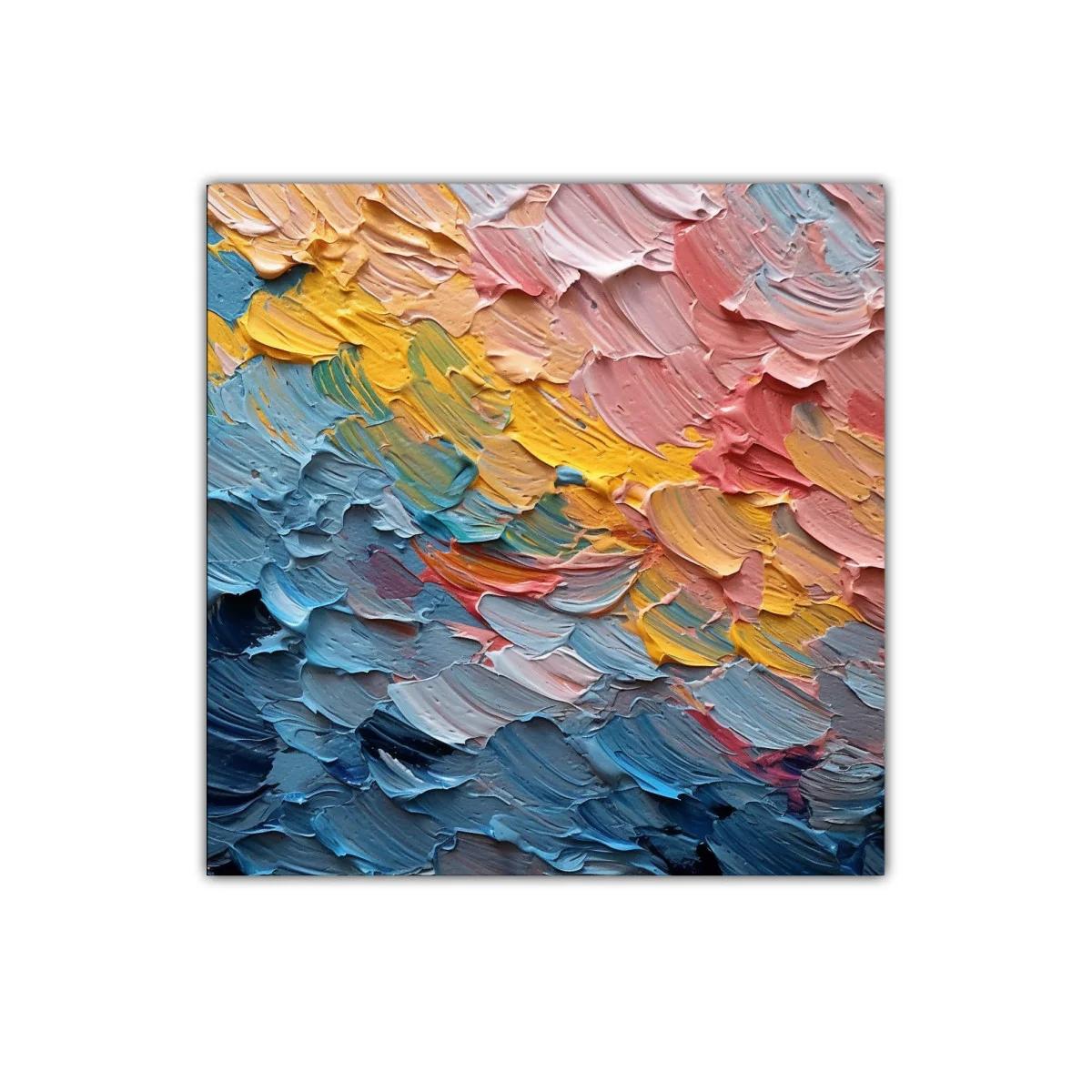 Cuadro abstracto con textura y colores vibrantes