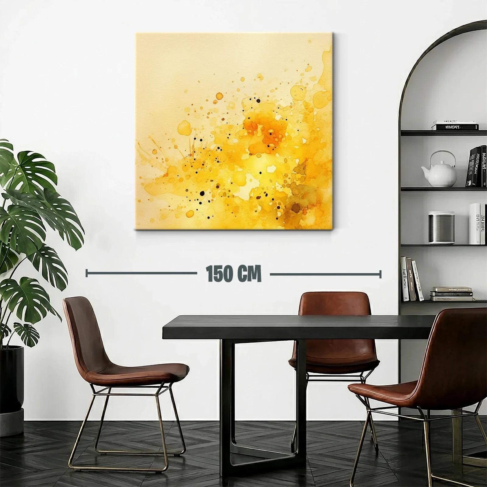 Cuadro abstracto en tonos cálidos y dorados — miniatura 2