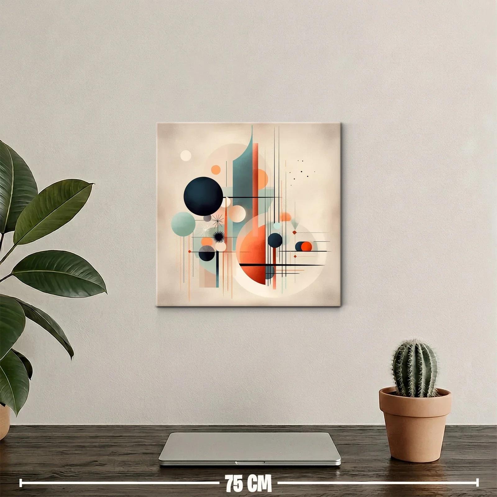 Composición geométrica abstracta en tonos cálidos y fríos — miniatura 2