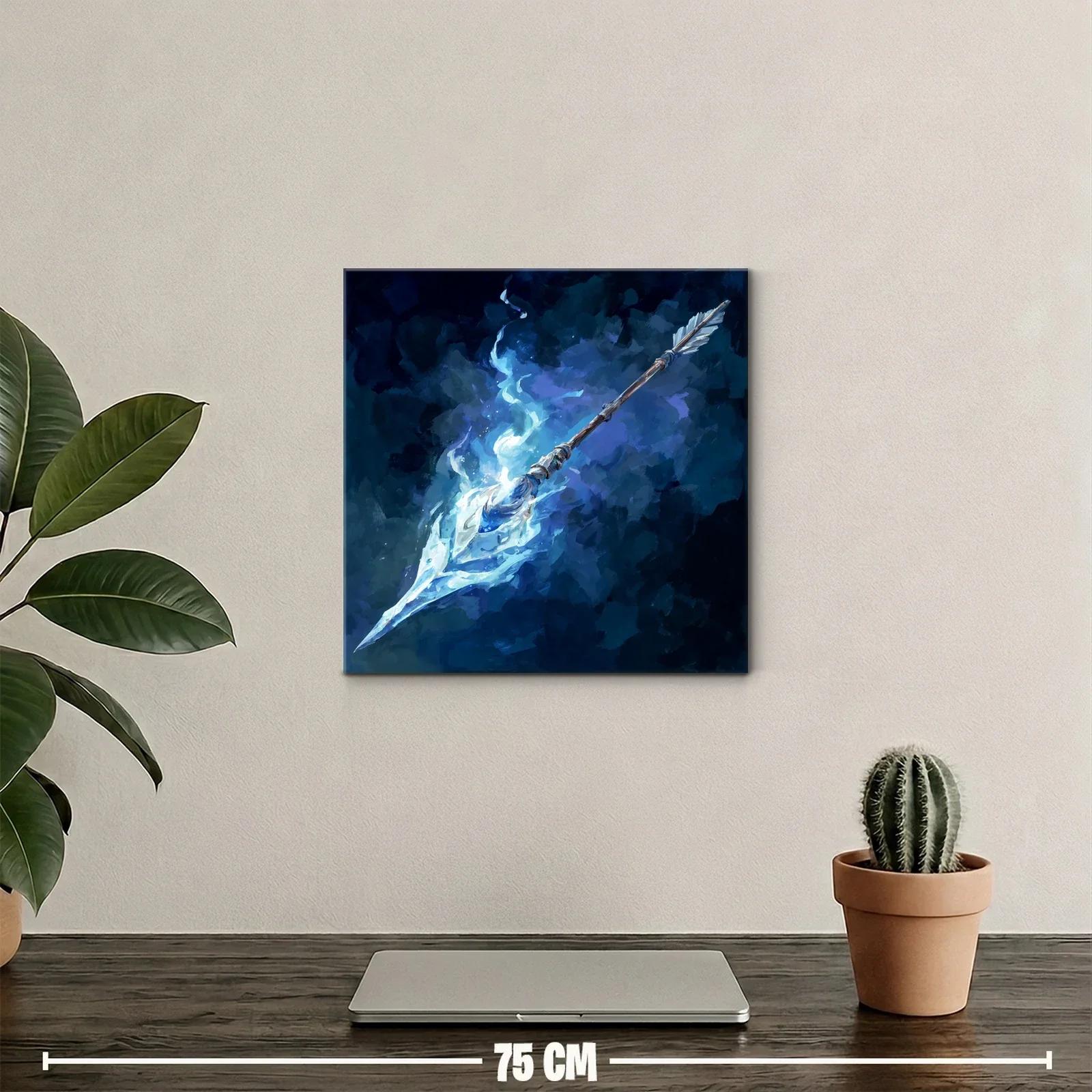 Lanza mística envuelta en fuego azul brillante — miniatura 2